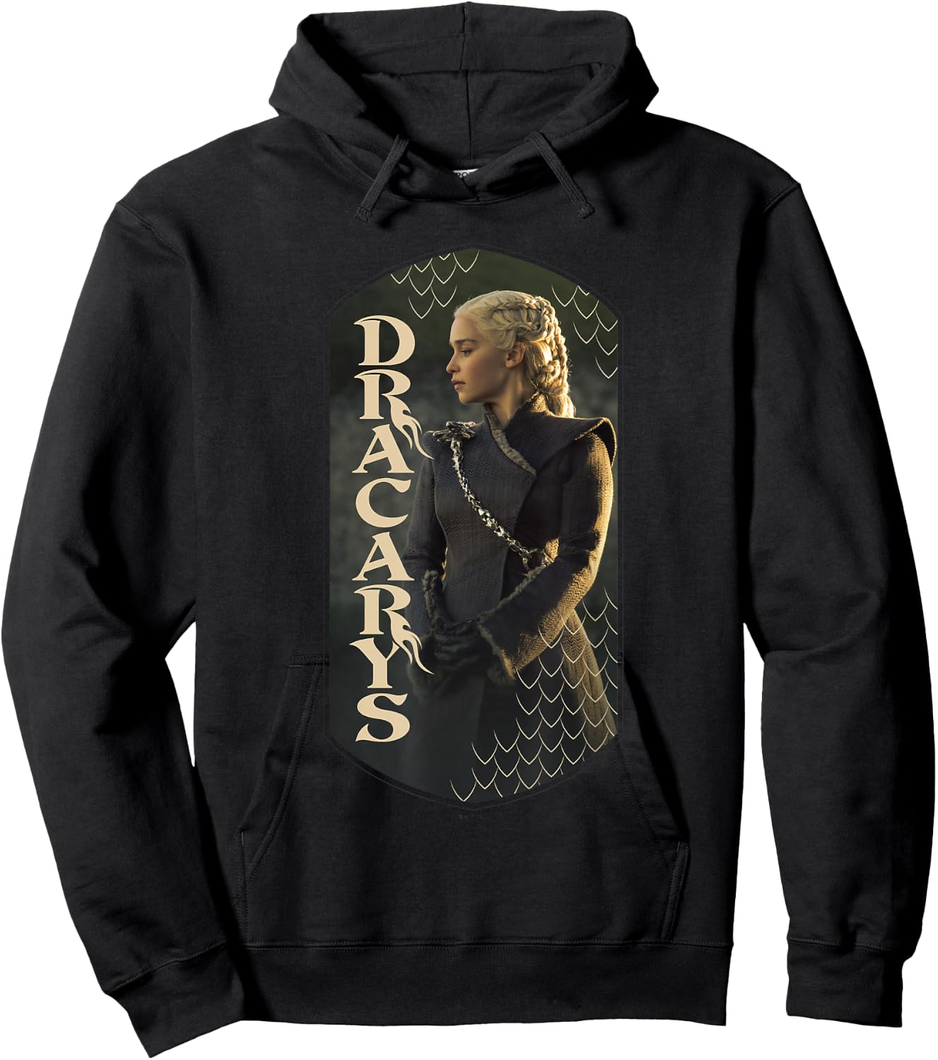 Game Of Thrones Dracarys Daenerys Targaryen Vignette Panel , Small, Black Hoodie - Hoodie | Black
