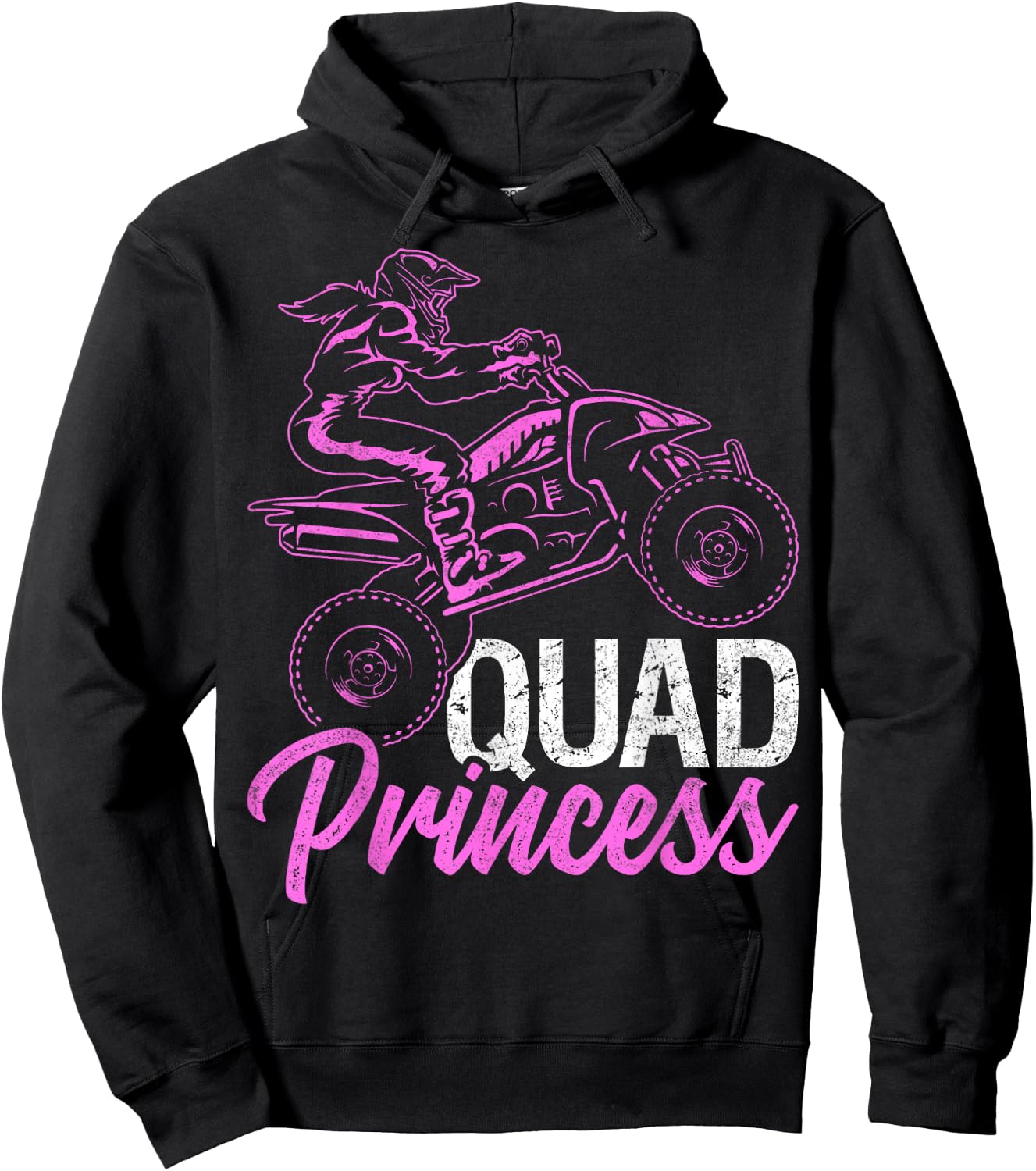 ATV 4 Wheeler Quad Princess Quad Offroad Mud MX Girls Gift Hoodie - Hoodie | Black