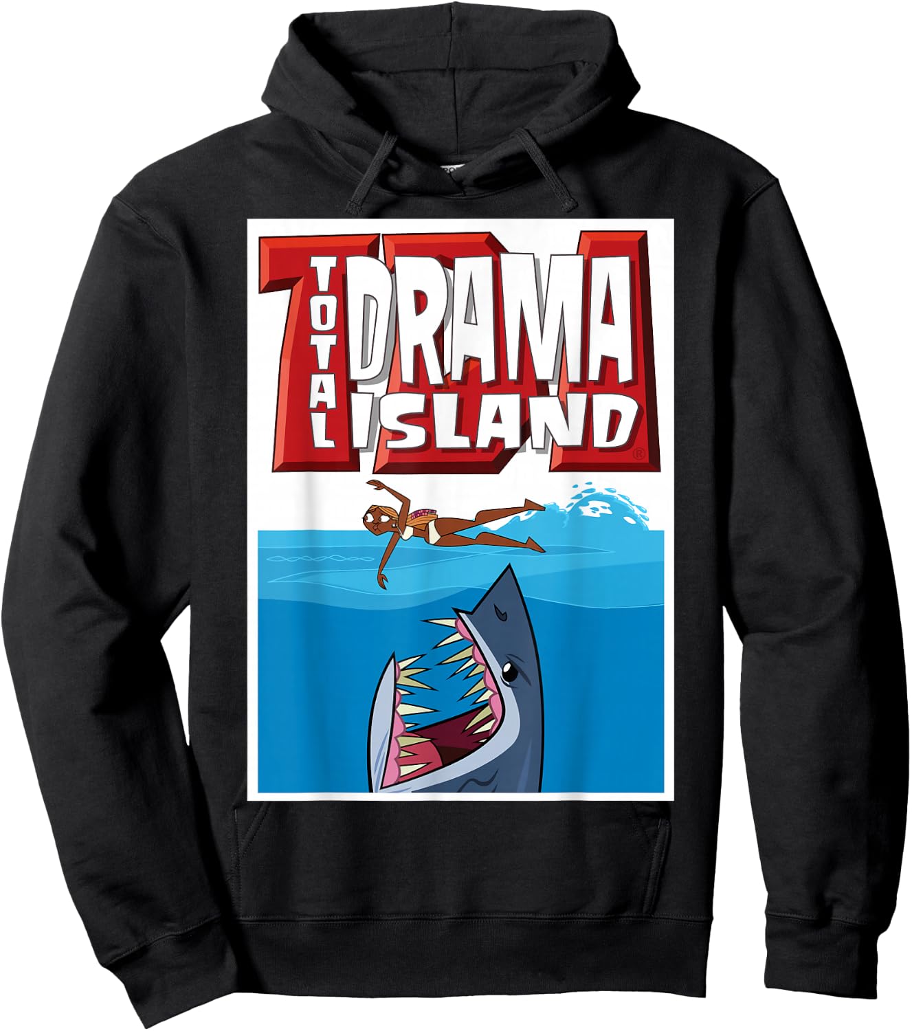Total Drama Island Shark Logo Hoodie - Hoodie | Black