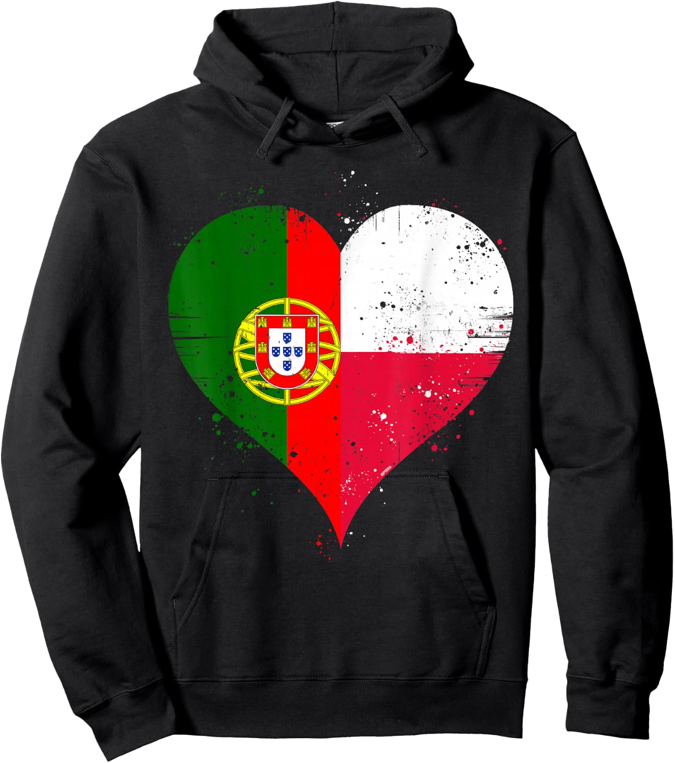 Polish Portuguese Pride A Cool Vintage Poland Portugal Flag Hoodie - Hoodie | Black
