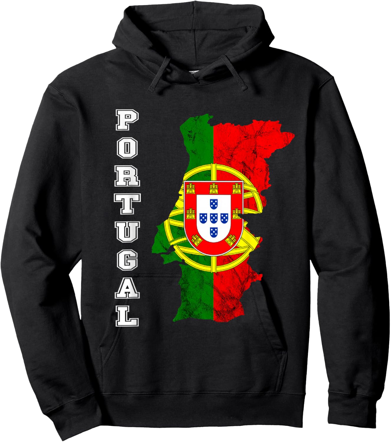 Portugal Map Outline Portuguese Portuguese Roots Hoodie - Hoodie | Black