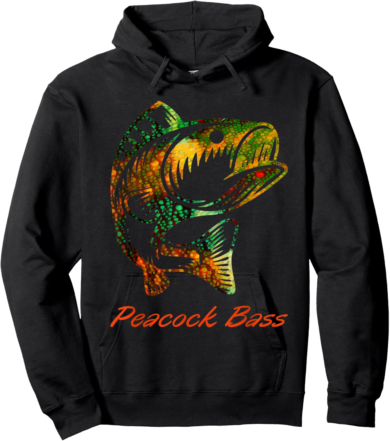 Peacock Bass Colorful Graphic Art Gift Fishing Lovers Hoodie - Hoodie | Black