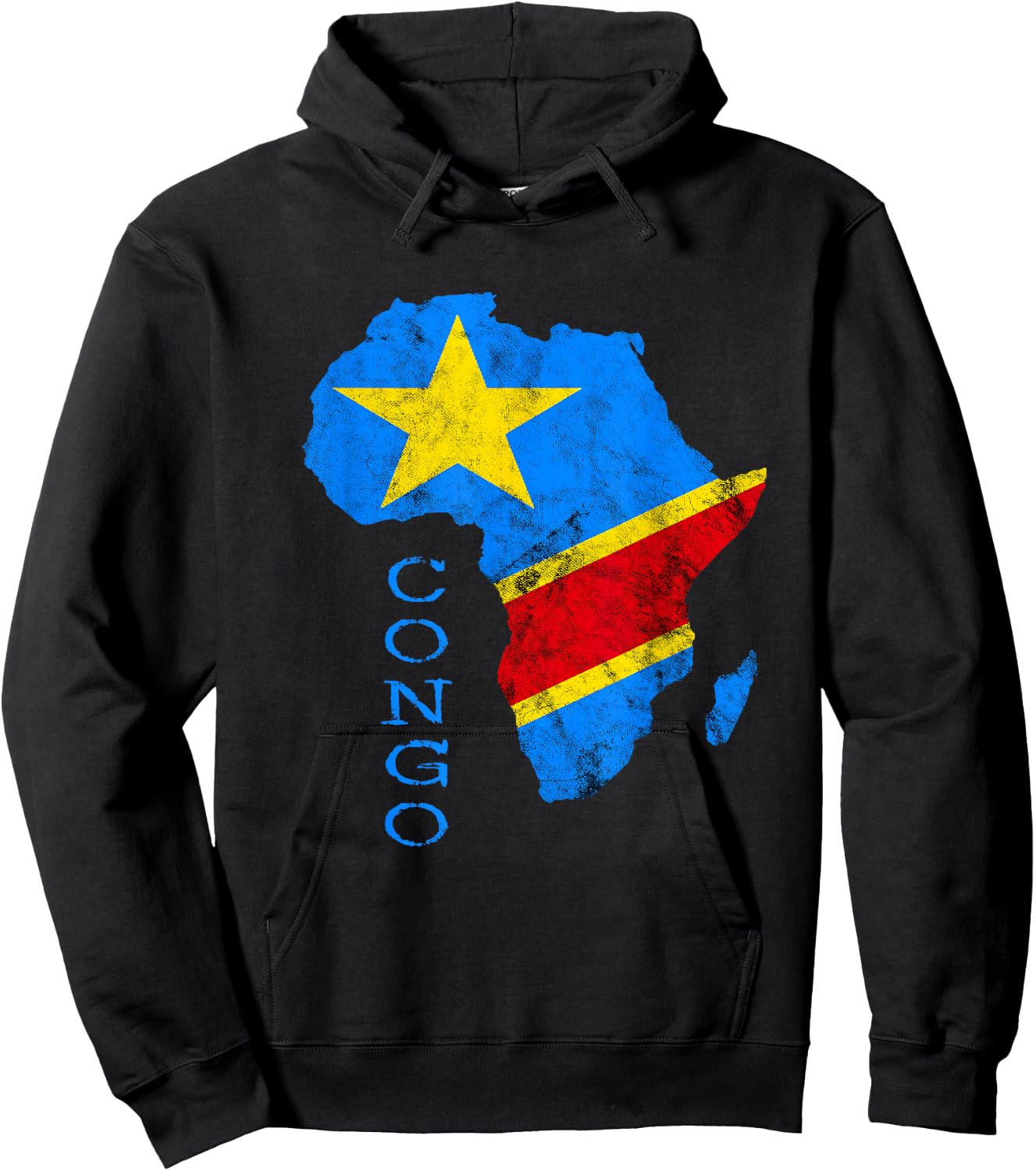 Congo Africa Map Outline Congolese Flag Congo Travel Hoodie - Hoodie | Black
