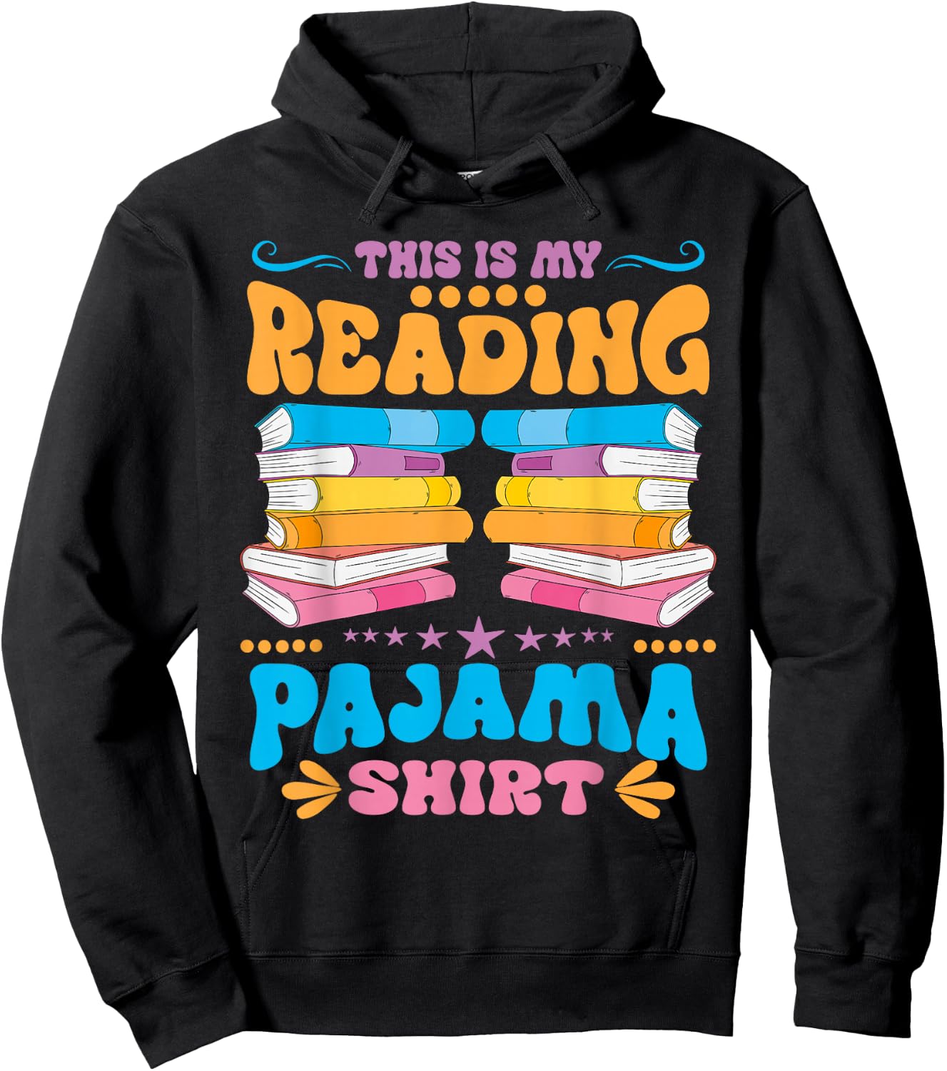 This Is My Reading Pajama Book Bookworm Librarian Reading Hoodie - Hoodie | Black