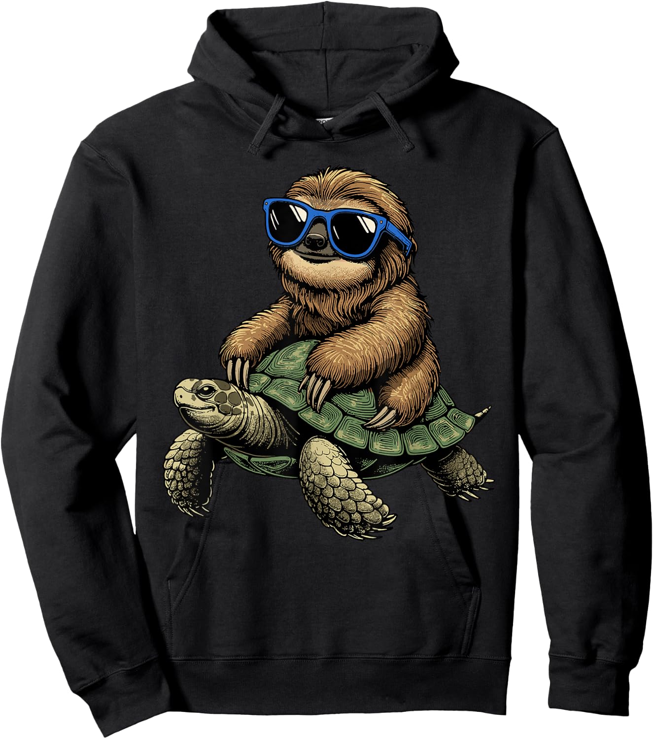 Sloth Turtle Shirt Sloth Riding Tortoise Speed is Relative Hoodie - Hoodie | Black