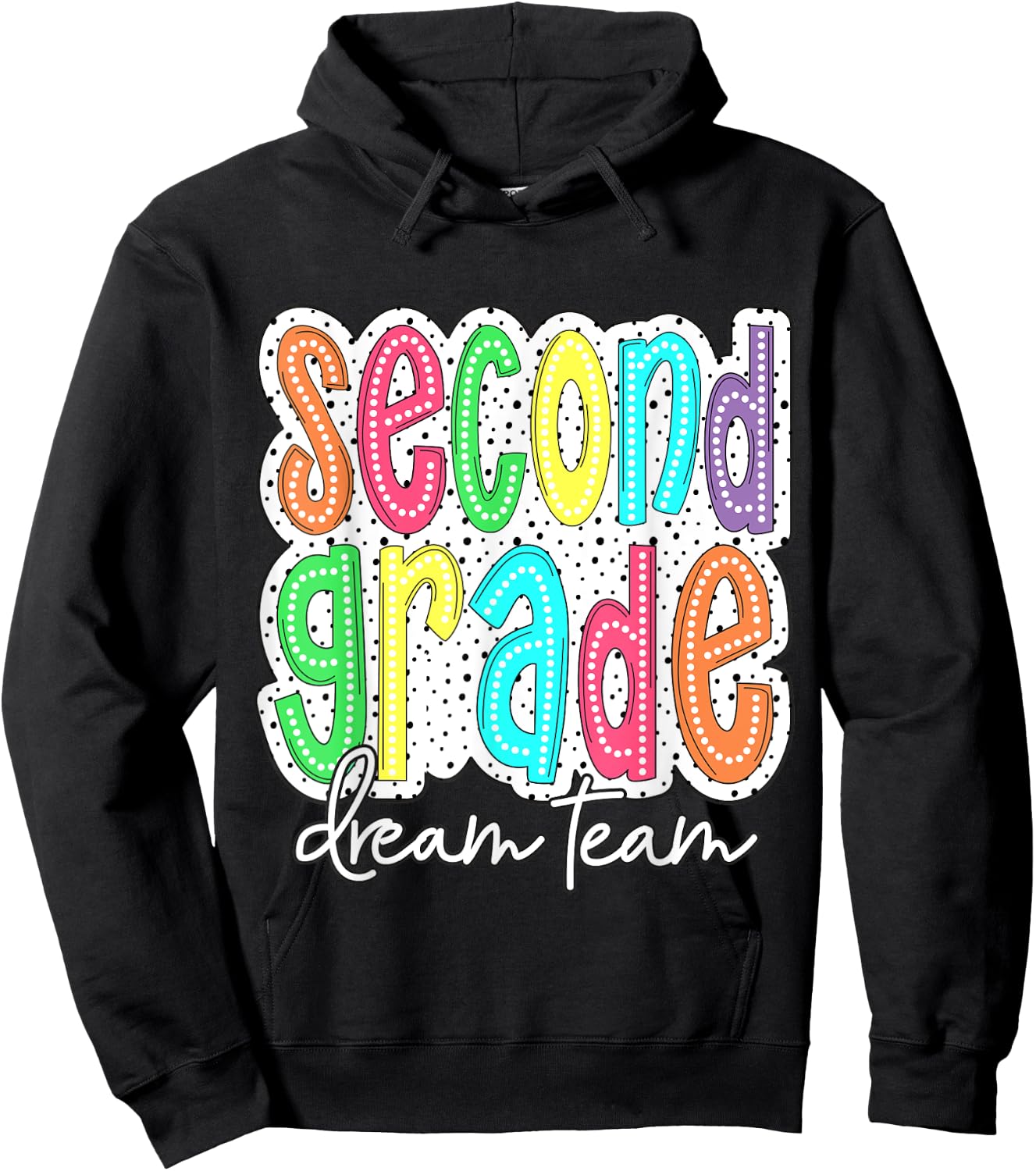 Second Grade Dream Team 2nd Grade Teacher Kid Back to School Hoodie - Hoodie | Black