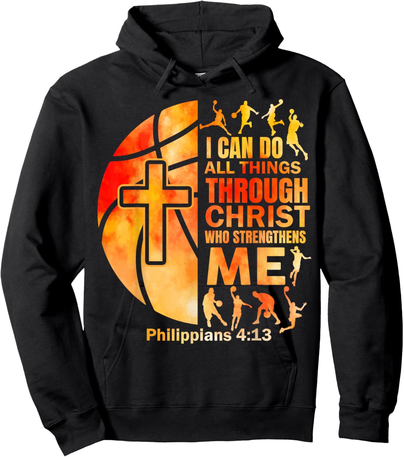 Christian Basketball Men Boys Player Team Religious Graphic Hoodie - Hoodie | Black