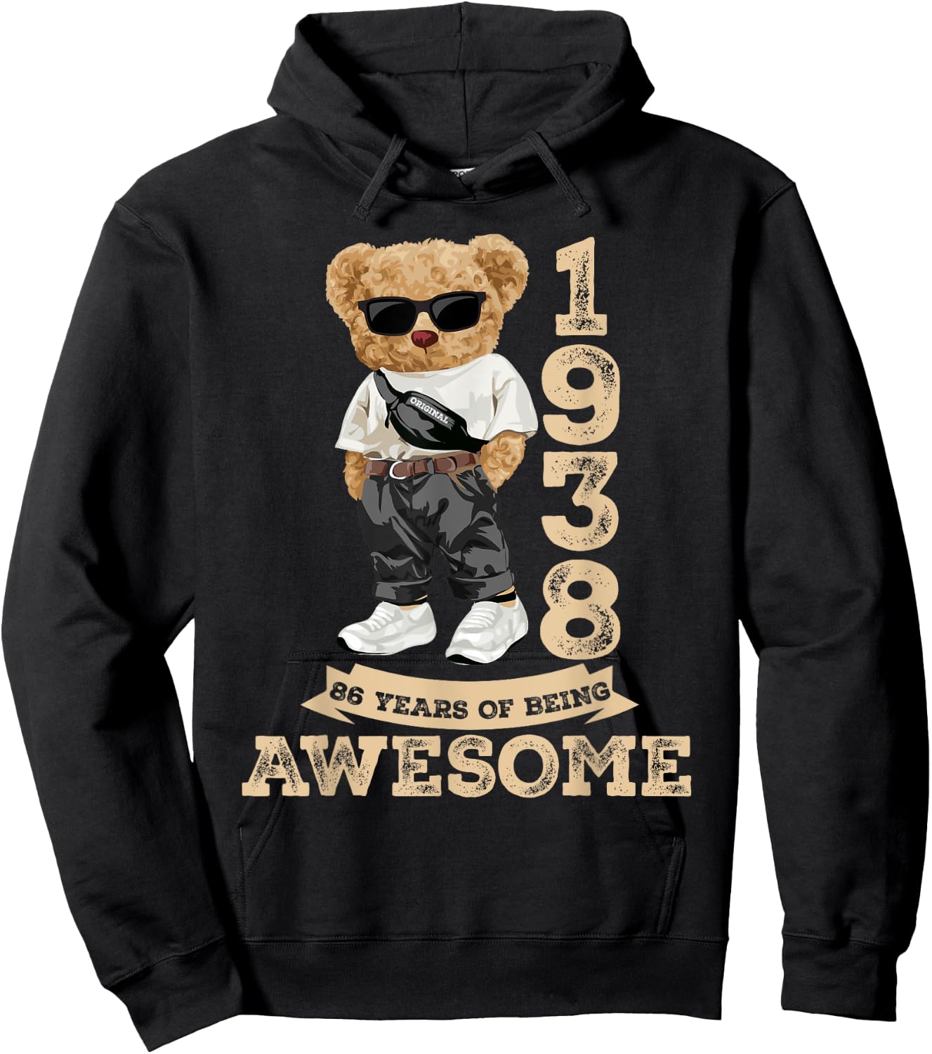 Awesome Since 1938 Retro Men Women 86th Birthday Gifts Funny Hoodie - Hoodie | Black