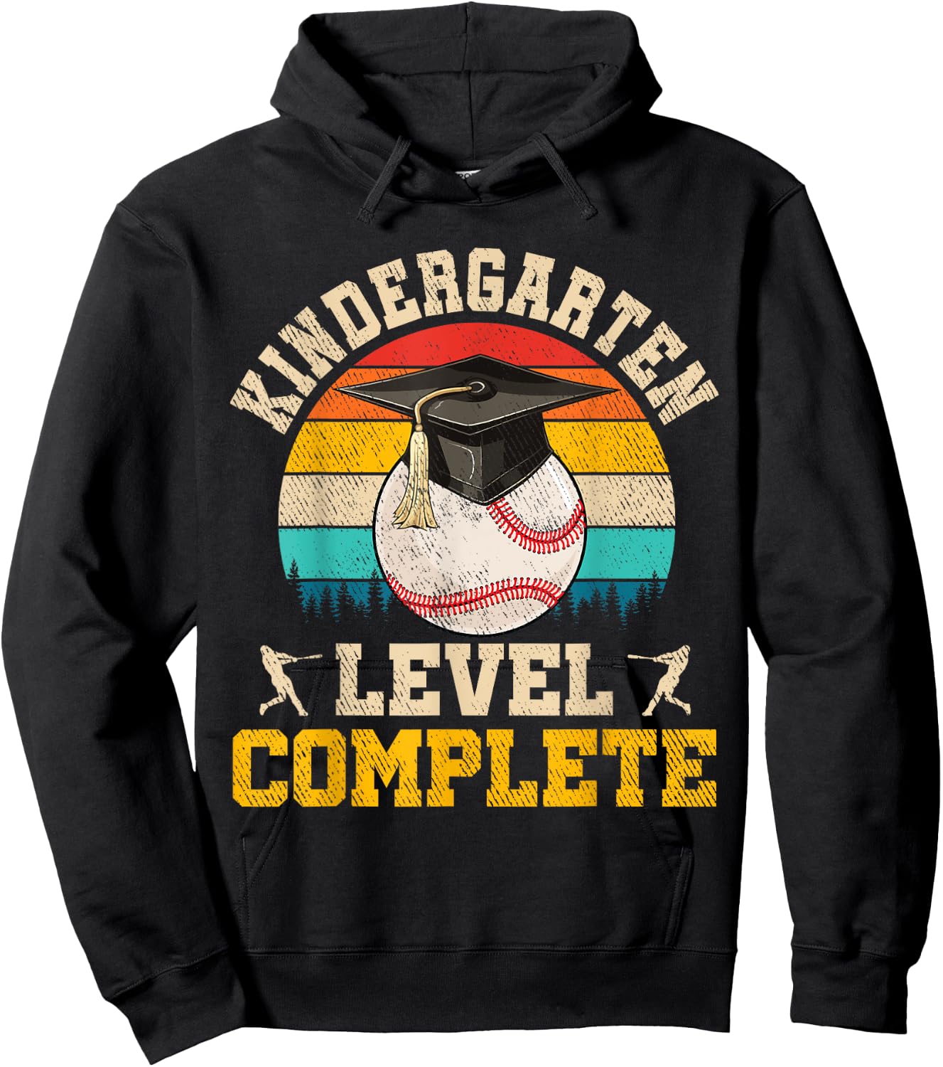 Kindergarten Level Complete Baseball Boy Last Day Of School Hoodie - Hoodie | Black