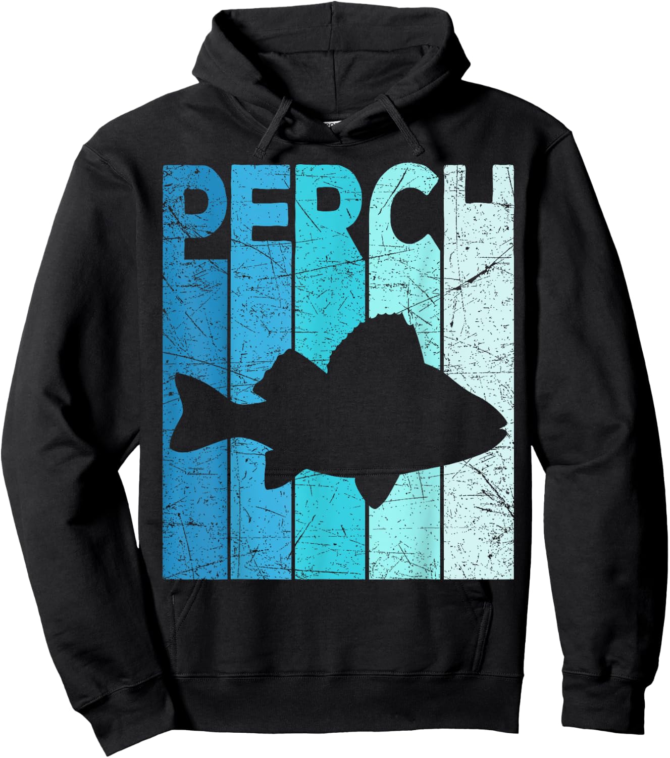 Perch Vintage Seafood Fisherman Retro Perch Fishing Hoodie - Hoodie | Black