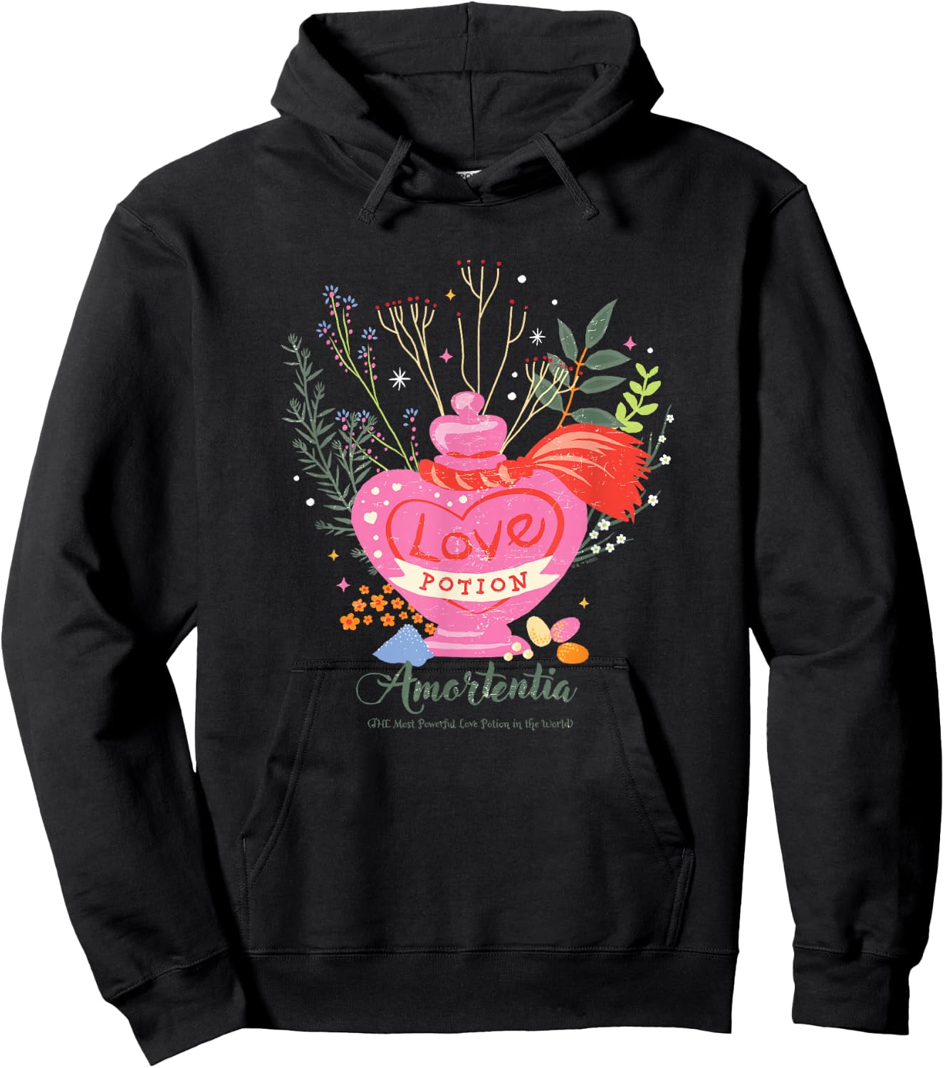 Harry Potter Amortentia Love Potion Heart Shape Bottle Logo Hoodie - Hoodie | Black
