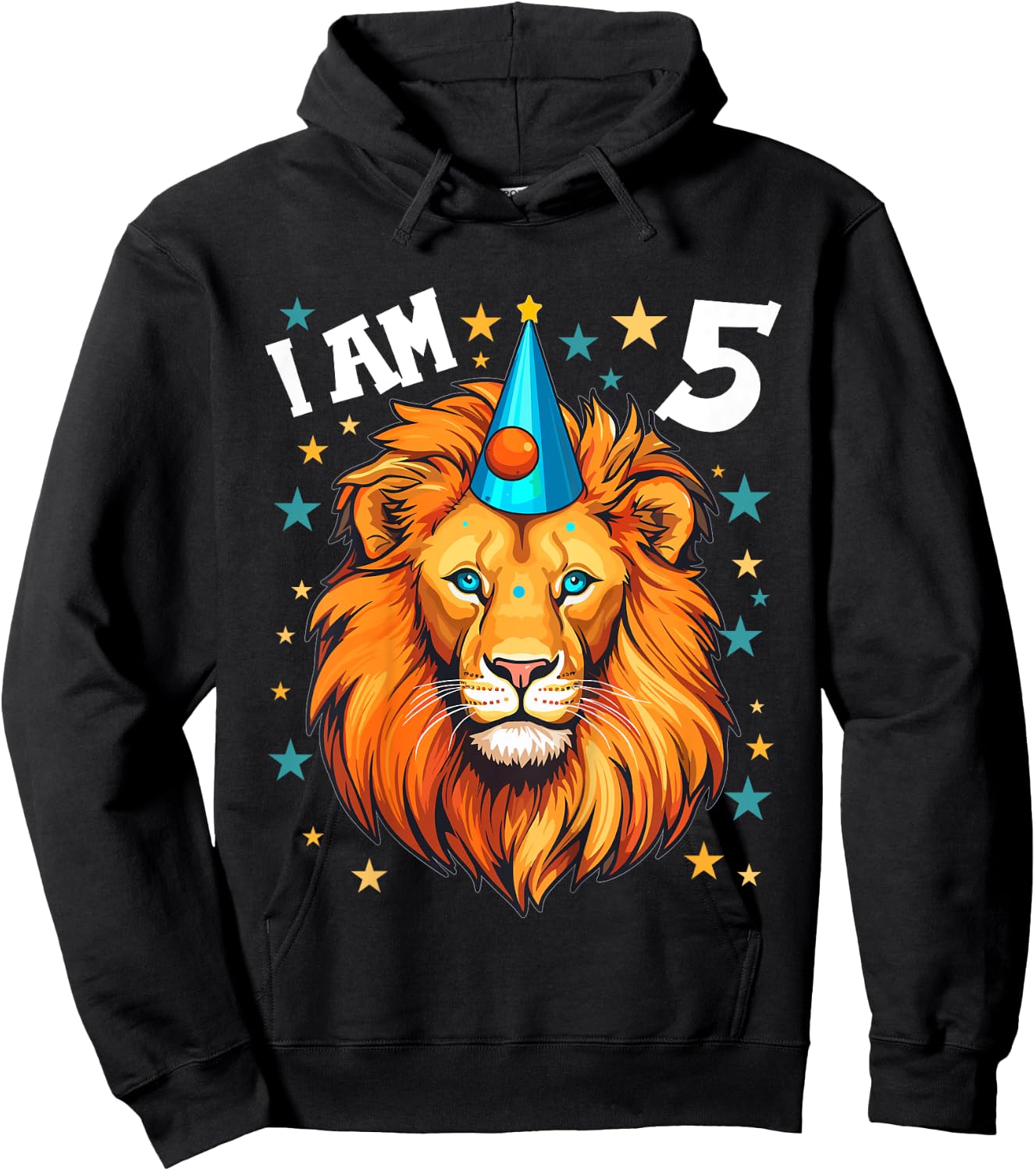 5 Years old Boy and Girl Lions 5th birthday Lion Hoodie - Hoodie | Black