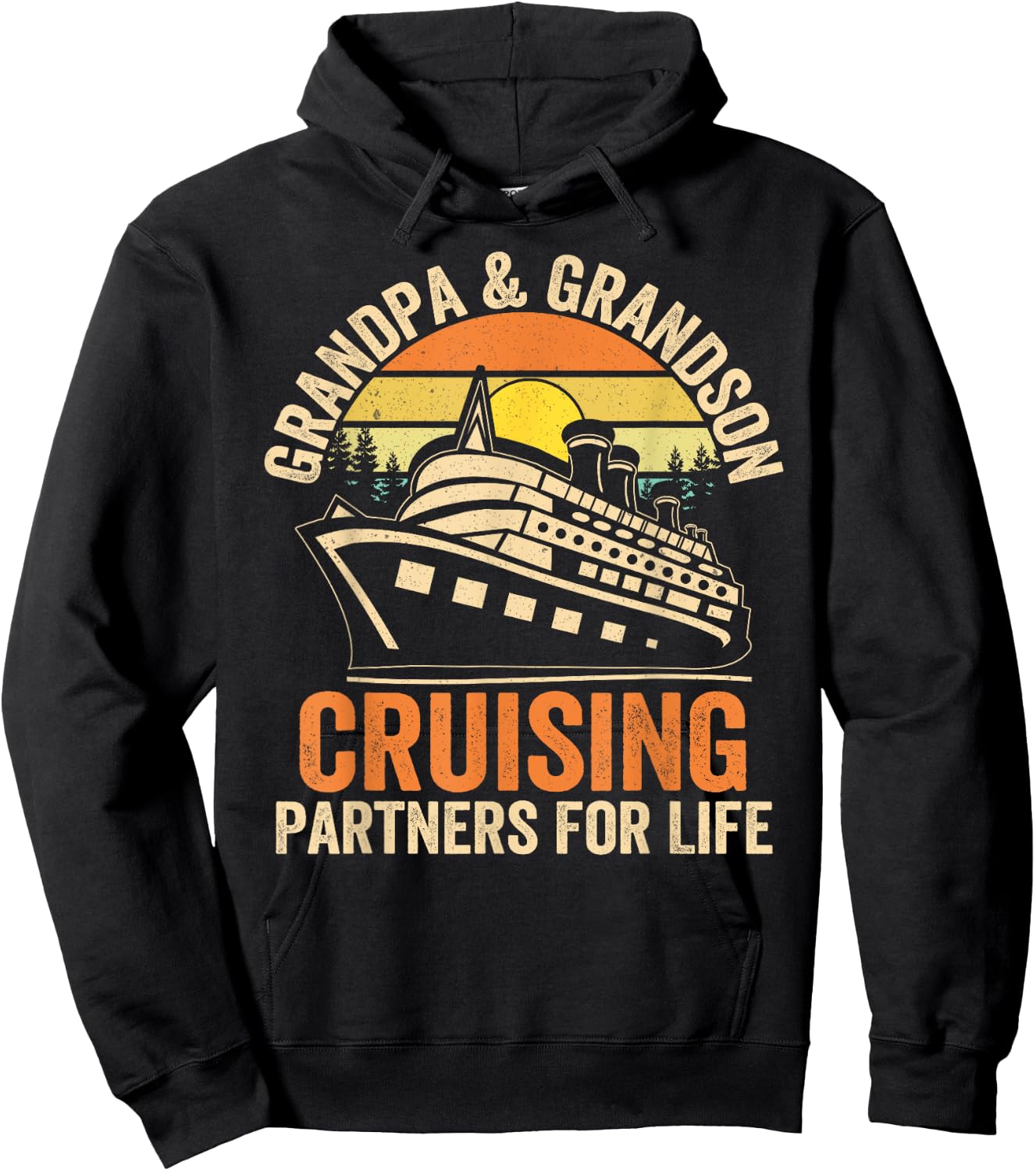 Grandpa Grandson Cruising Partner For Life Cruise Vacations Hoodie - Hoodie | Black