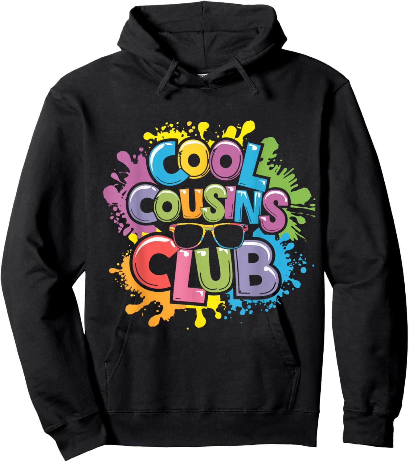 Funny Cool Cousins Club -Adults, -Kids Club - Black - Small - Short Sleeve - Modern Playful - Family Crew Graphic Hoodie - Hoodie | Black
