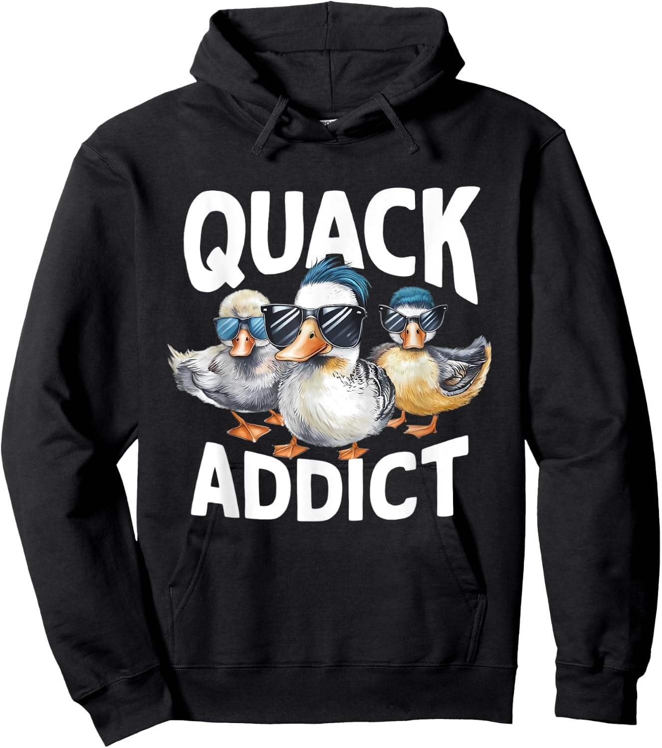 Quack Addict Funny Mallard Duck Lover Hoodie - Hoodie | Black