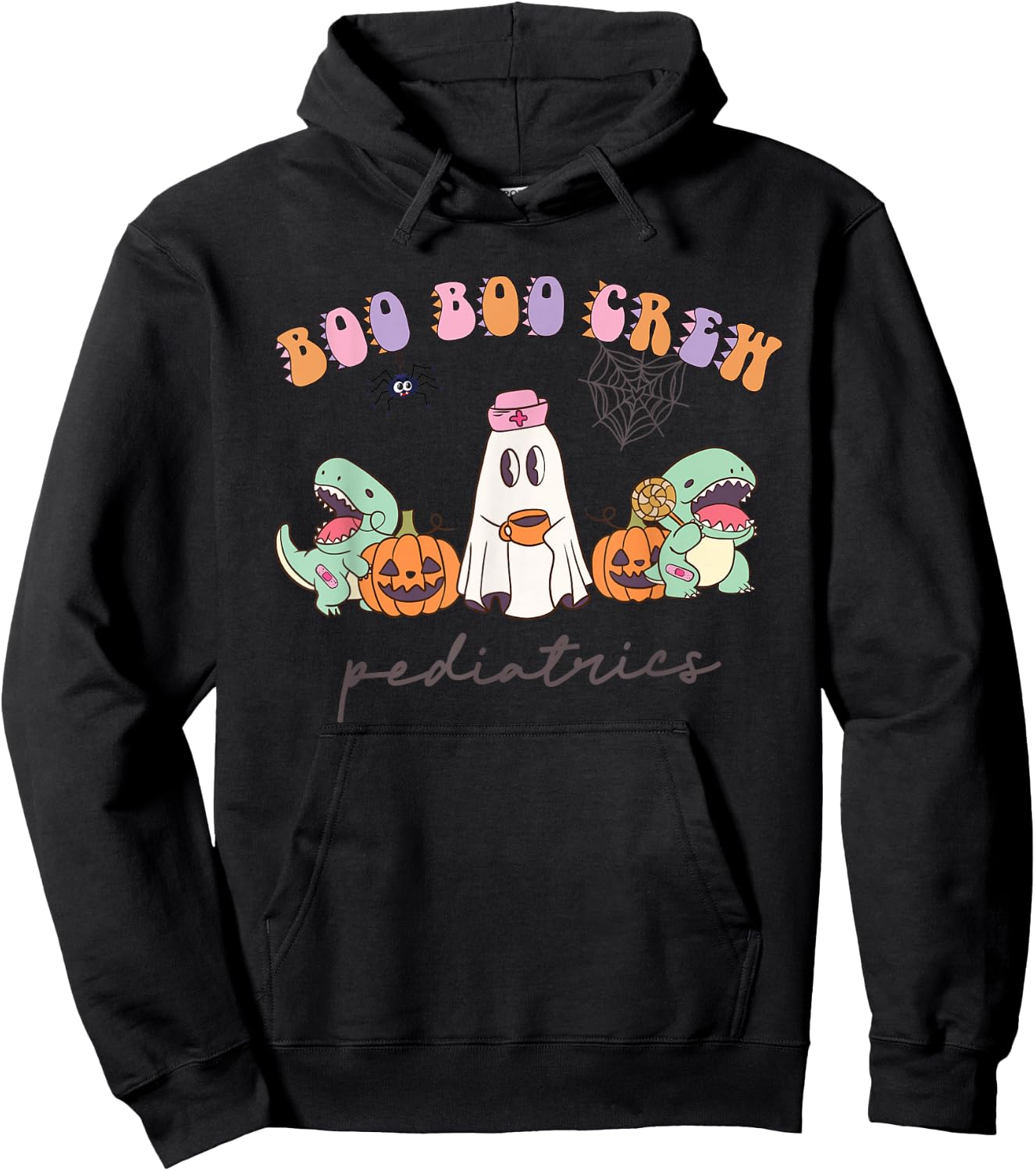Boo Boo Crew Pediatrics Nurse Dinosaur Halloween PEDS Crew Hoodie - Hoodie | Black