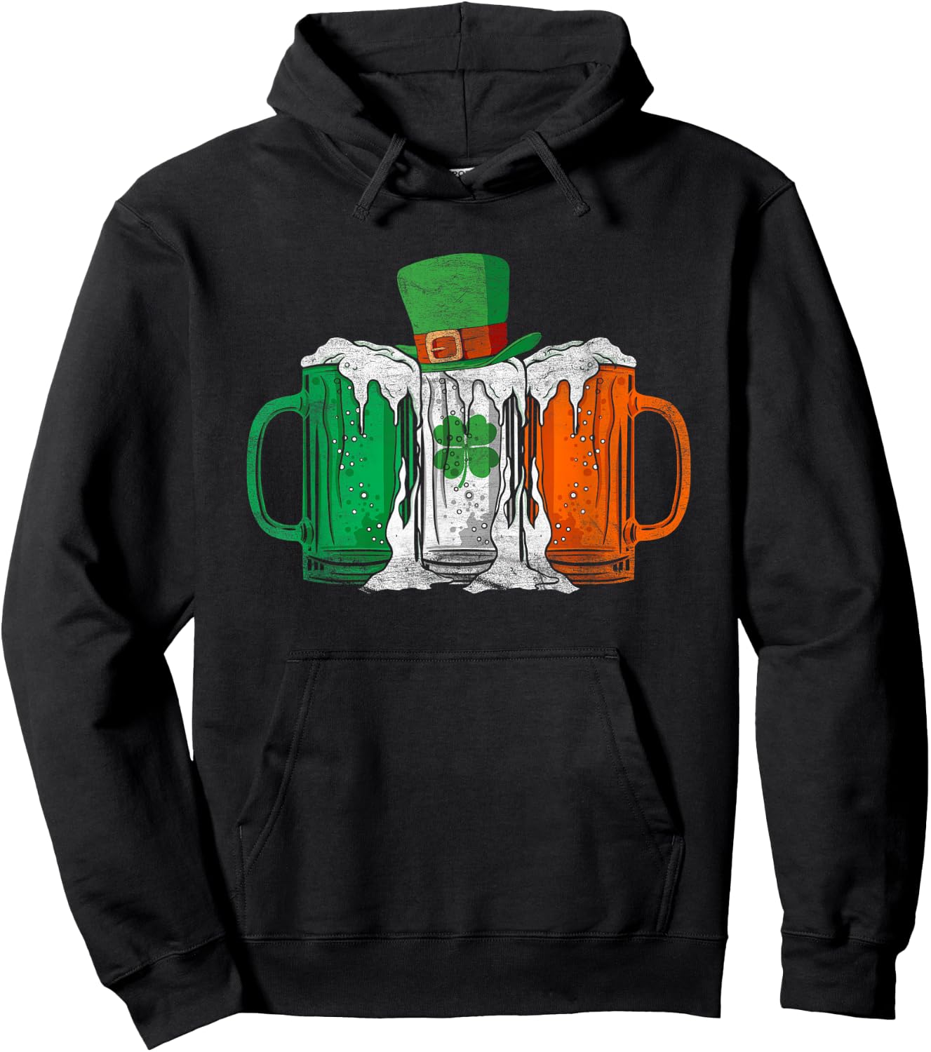 Irish Flag Ireland Beer St Patrick's Day Drink Hoodie - Hoodie | Black