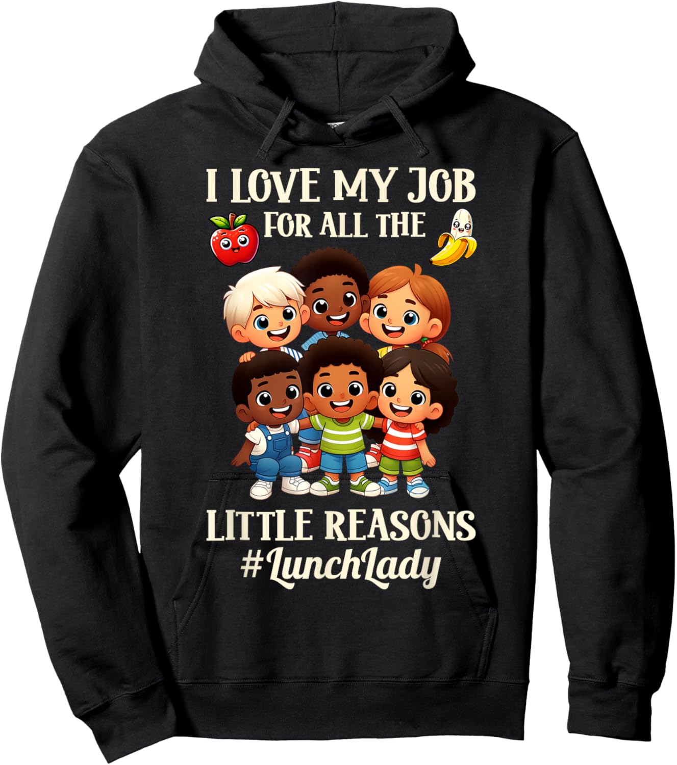 Funny Lunch Lady School Aide Appreciation Graphic Hoodie - Hoodie | Black