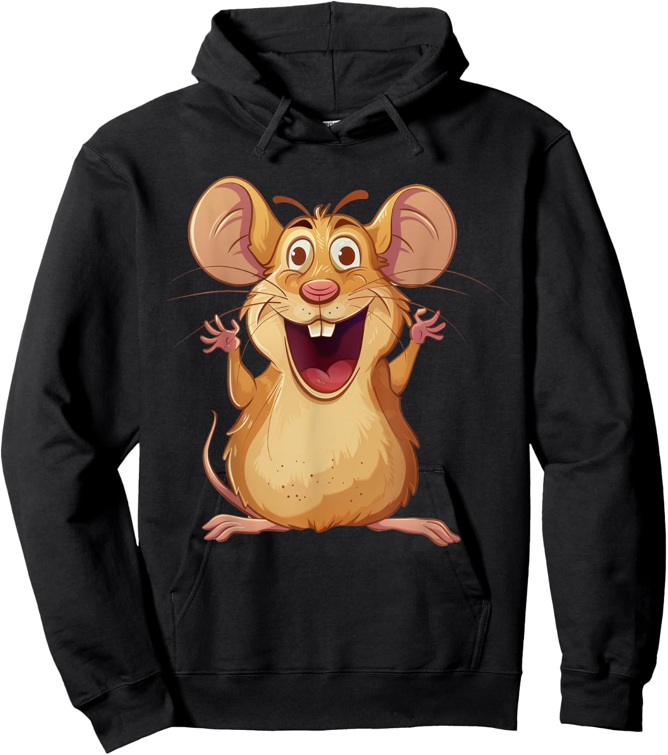 Field mouse in cartoon artwork | Field mouse & rodent Hoodie - Hoodie | Black
