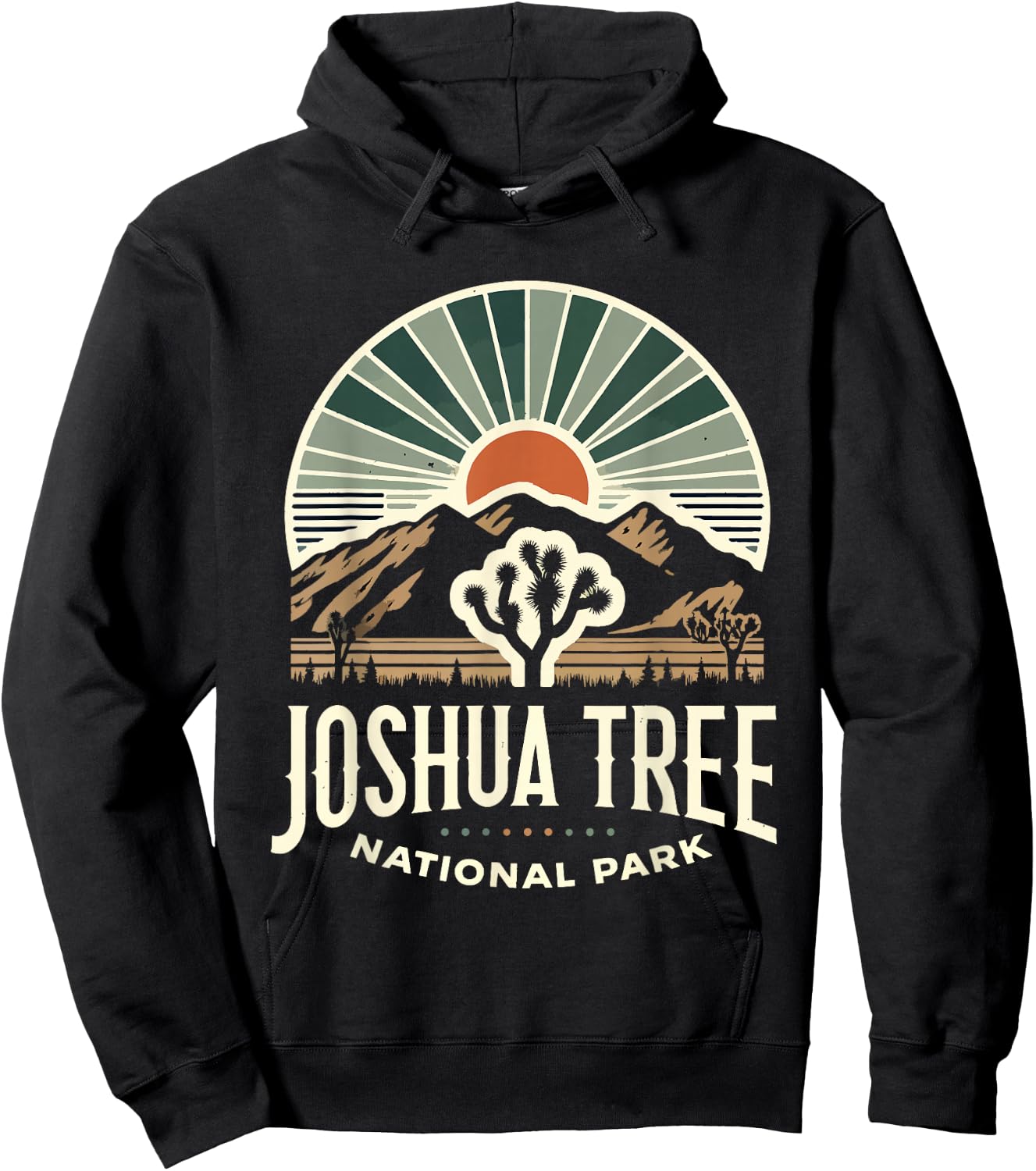 Joshua Tree National Park Vintage Hiking Camping Outdoors Hoodie - Hoodie | Black