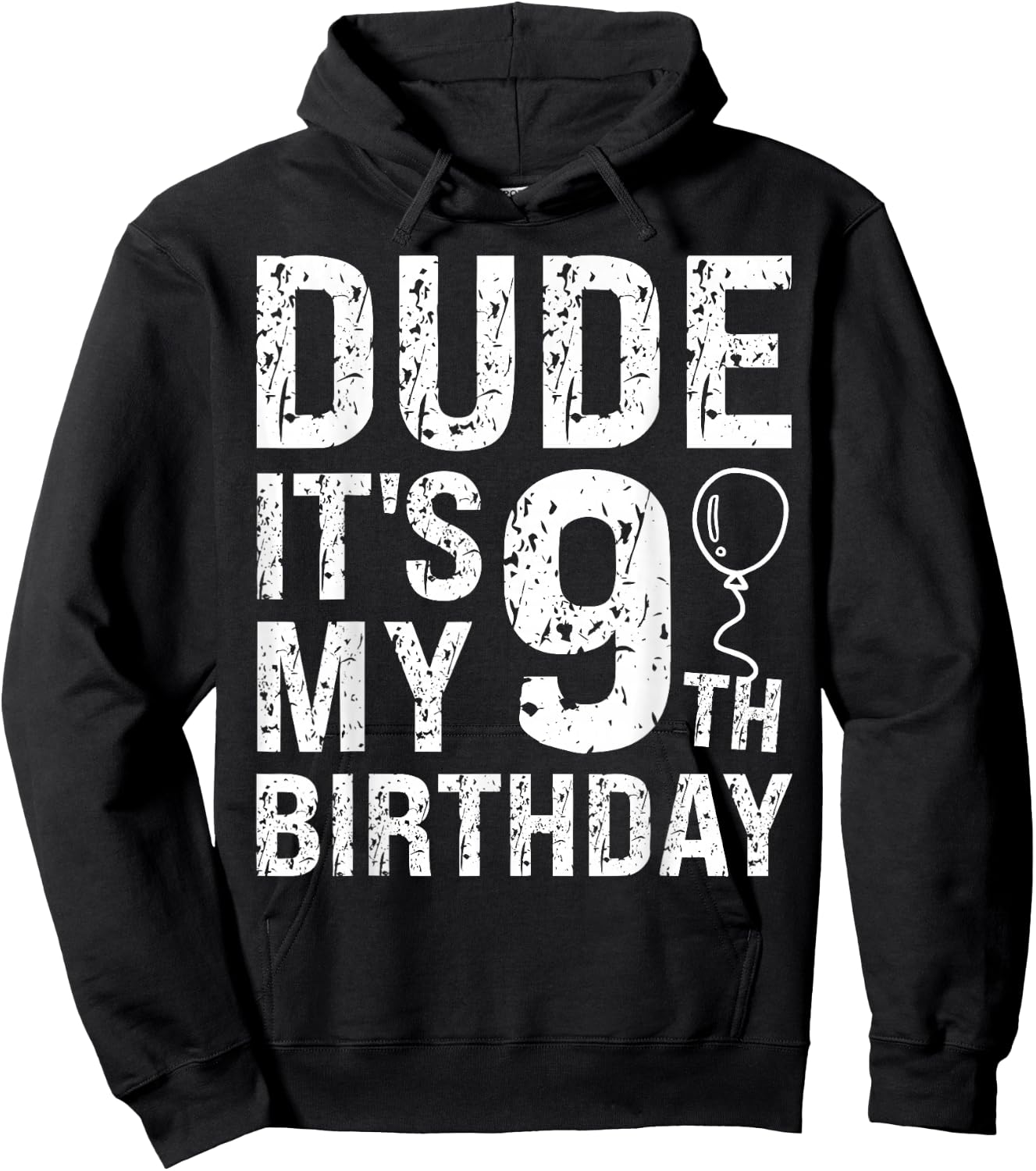 Dude It's My 9th Birthday OMG 9 Year Old Prince Happy Crown Hoodie - Hoodie | Black