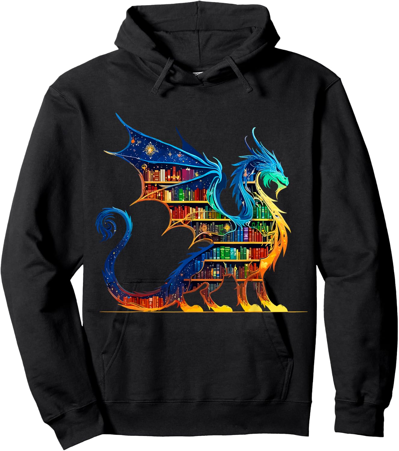 Book Dragon Reading Book Lover Hoodie - Hoodie | Black