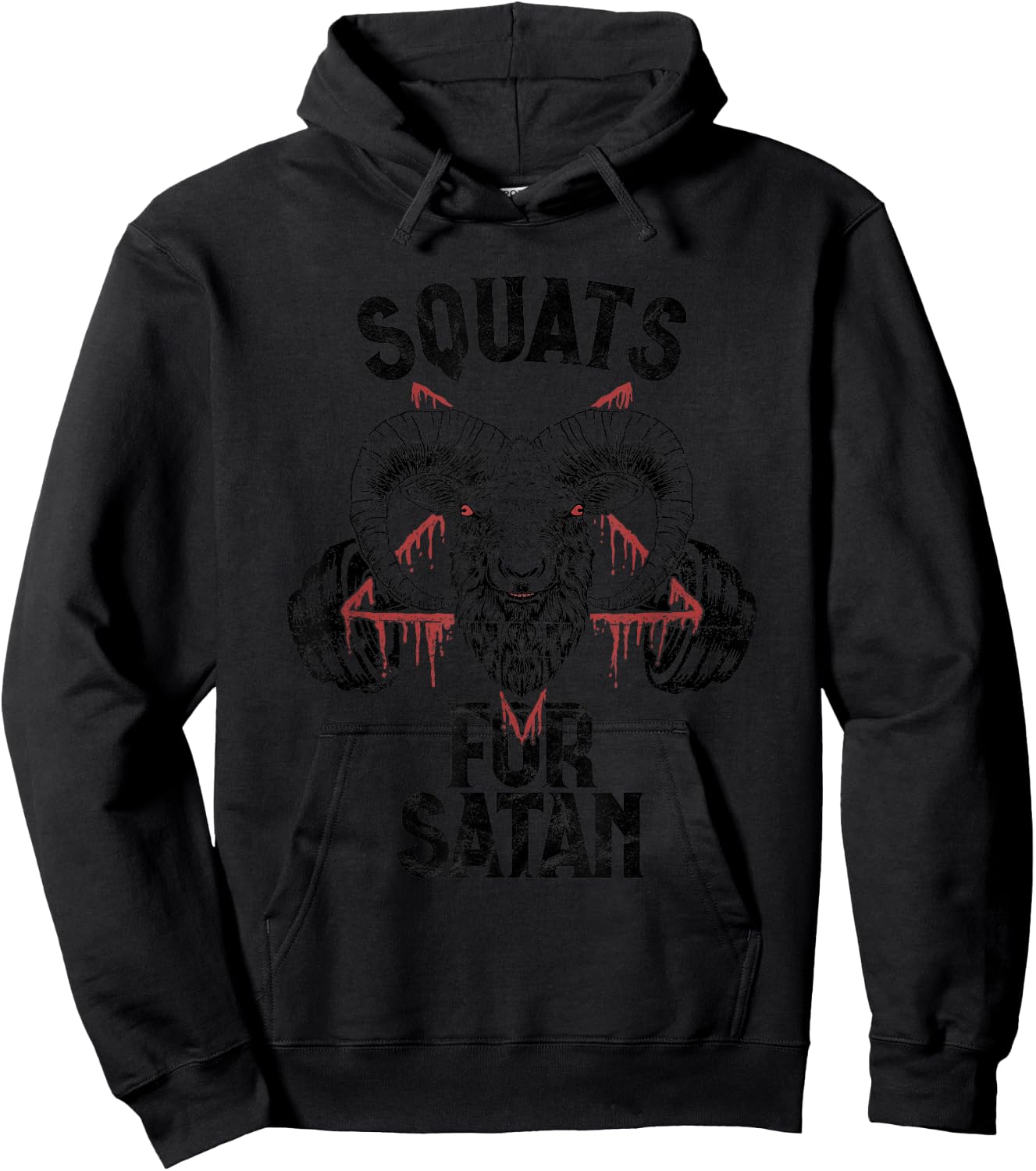 Squats For Satan, Goth Workout Hoodie - Hoodie | Black