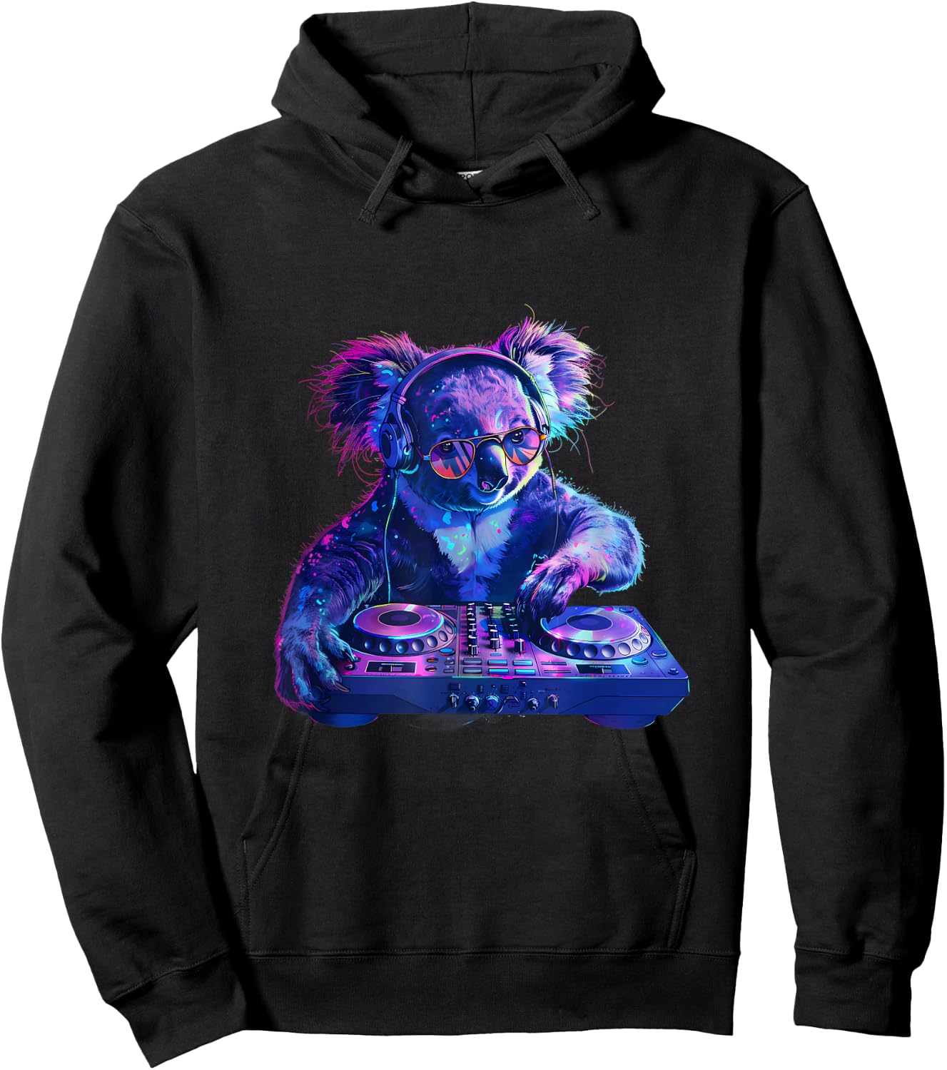 Koala DJ House Techno Dance Music Turntable DJ Koala Bear Hoodie - Hoodie | Black