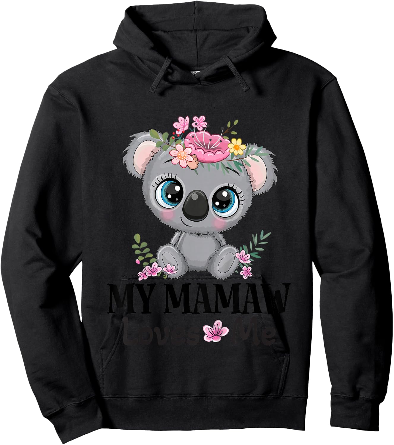 Mamaw Loves Me Grandchild Koala Hoodie - Hoodie | Black