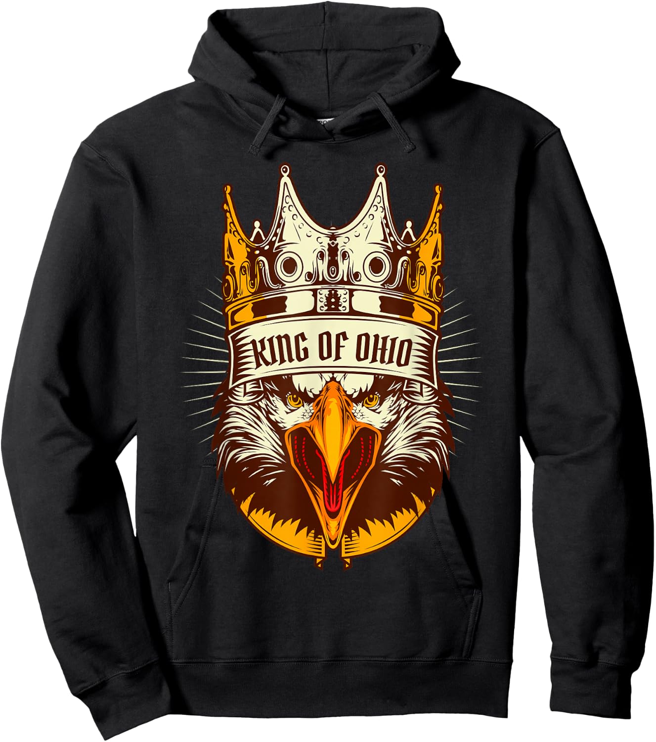 King Of Ohio Ironic Meme Brainrot Trendy Rizz Quote Hoodie - Hoodie | Black