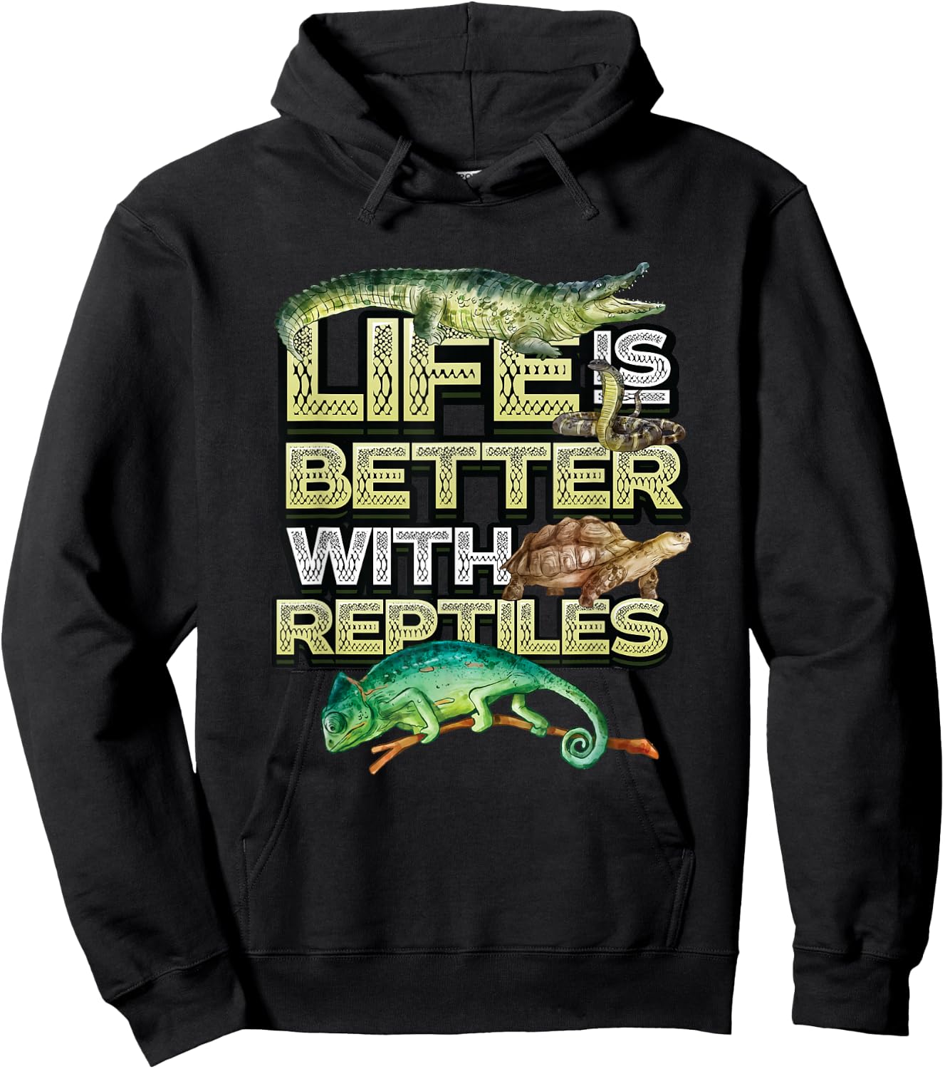 Reptile Lover - Life Is Better With Reptiles Hoodie - Hoodie | Black