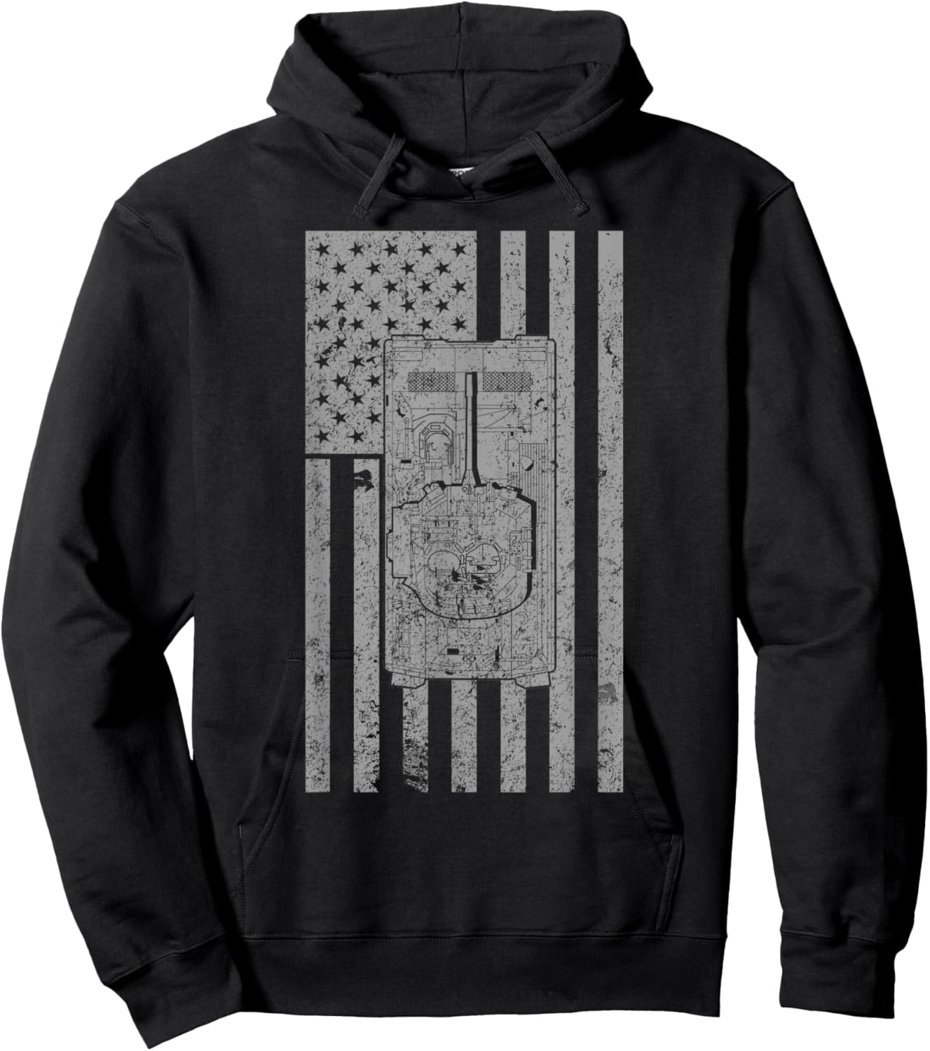 M2 Bradley IFV US Military tank Vintage Flag Hoodie - Hoodie | Black