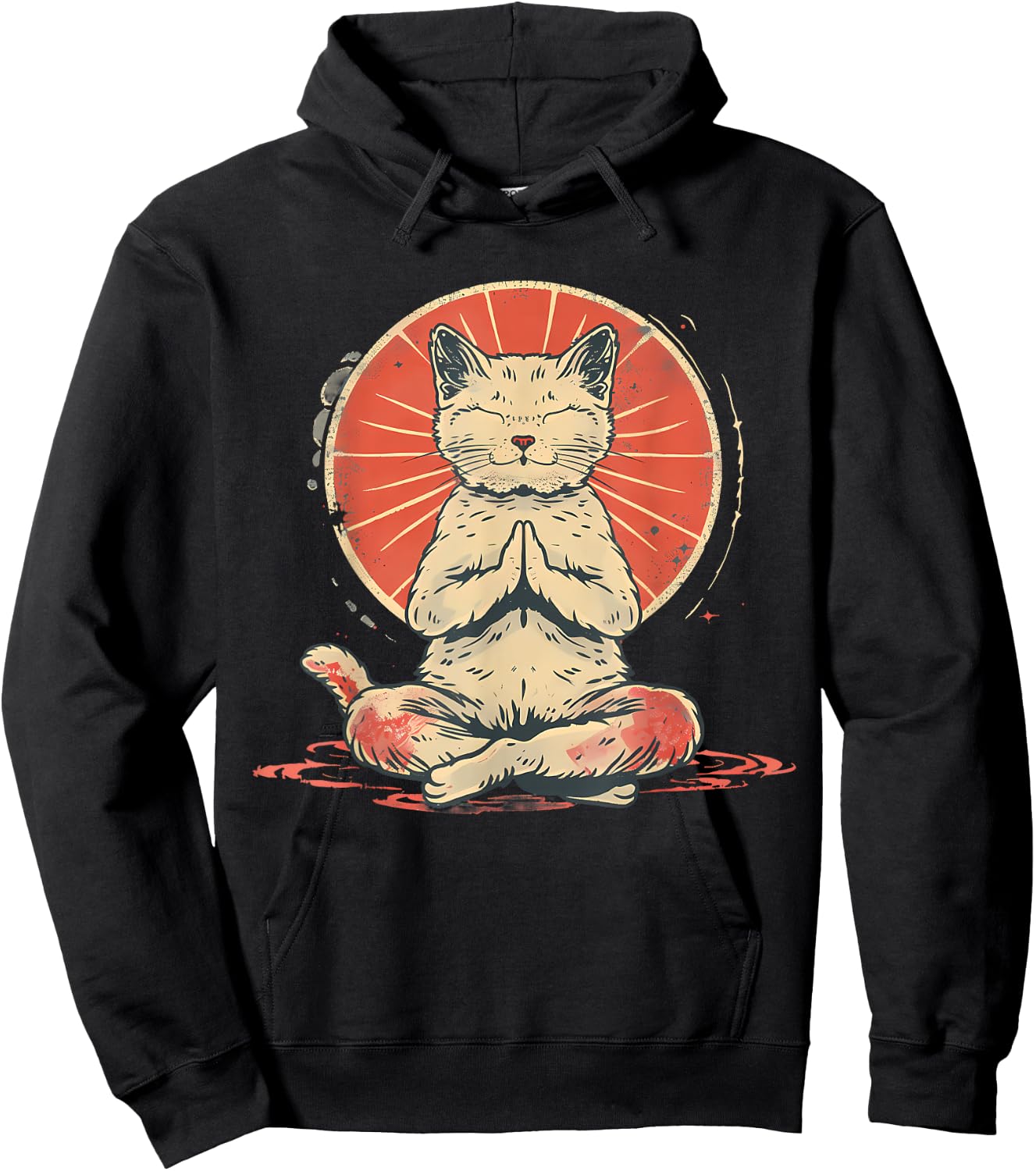 Cat Meditation Zen Buddha Spirituality Hindu Buddhist Women Kids Hoodie - Hoodie | Black