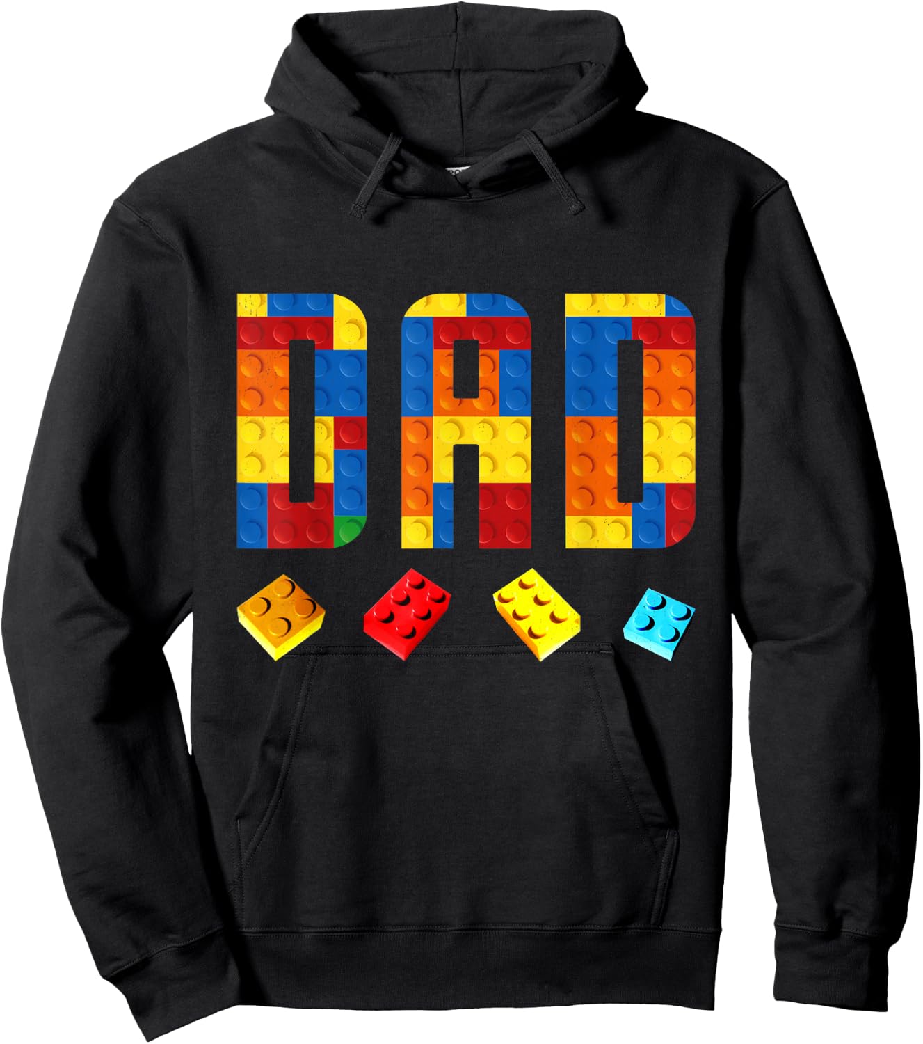 Dad Master Builder Building Blocks Birthday Family Matching Hoodie - Hoodie | Black