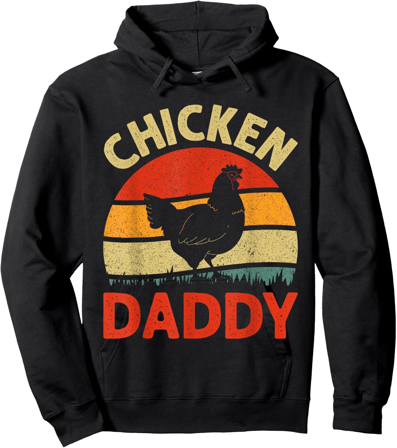 Funny Chicken Daddy Design For Dad Men Farmer Chicken Lover Hoodie - Hoodie | Black