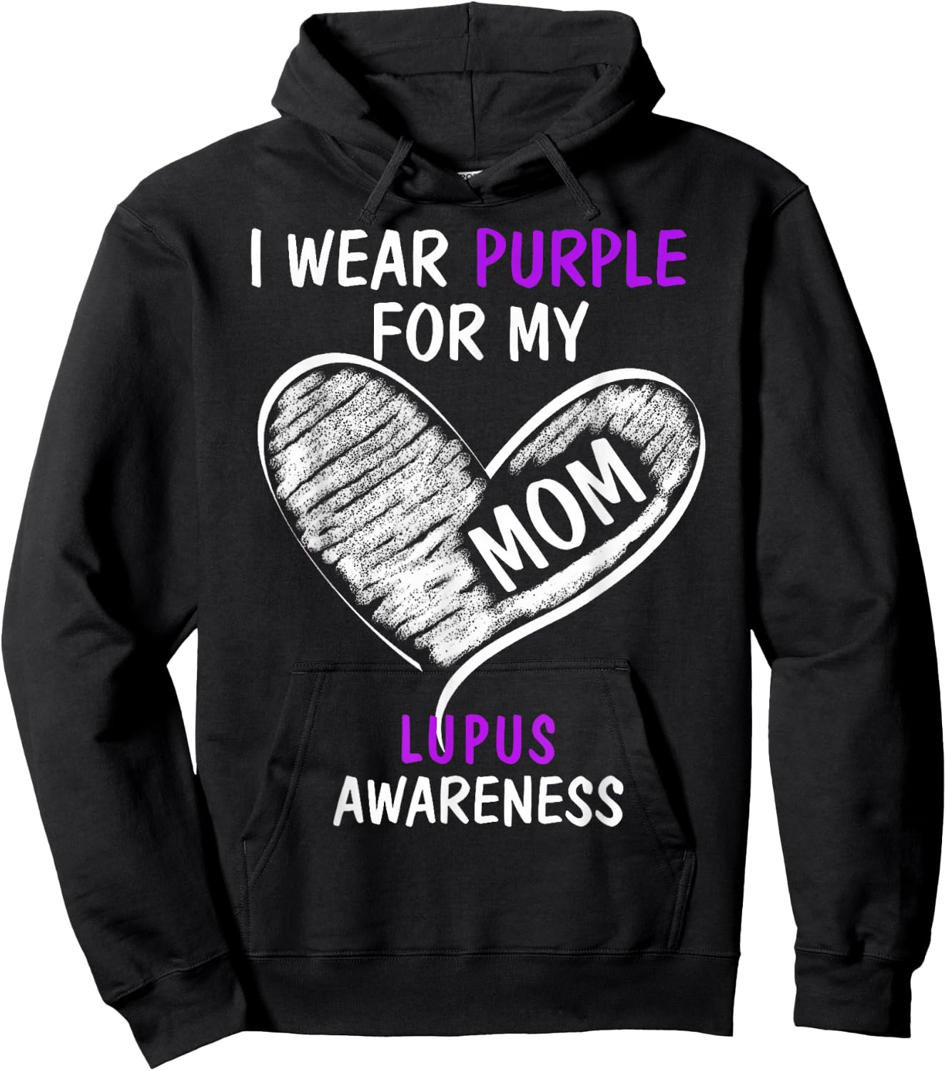I Wear Purple For My Mom Lupus Awareness Hoodie - Hoodie | Black