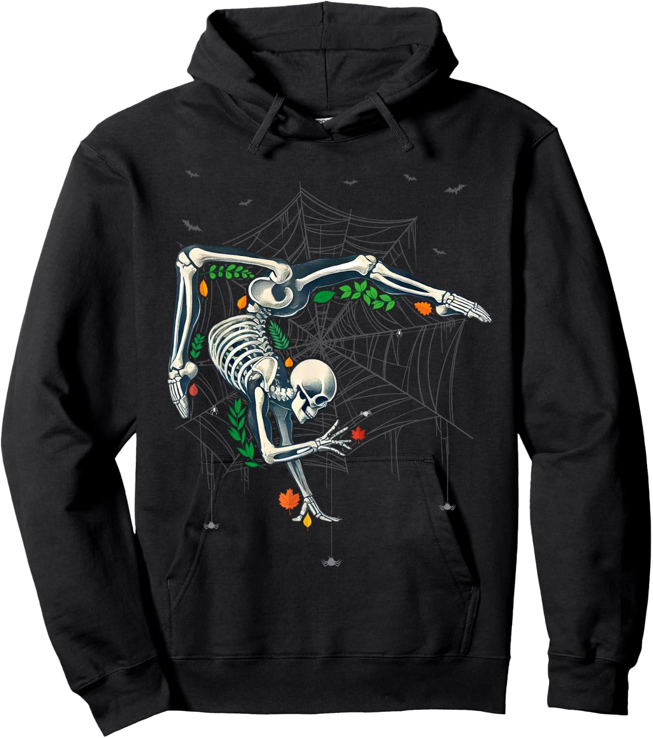 Skeleton Gymnast Lazy Halloween Costume Funny Gymnastics Hoodie - Hoodie | Black