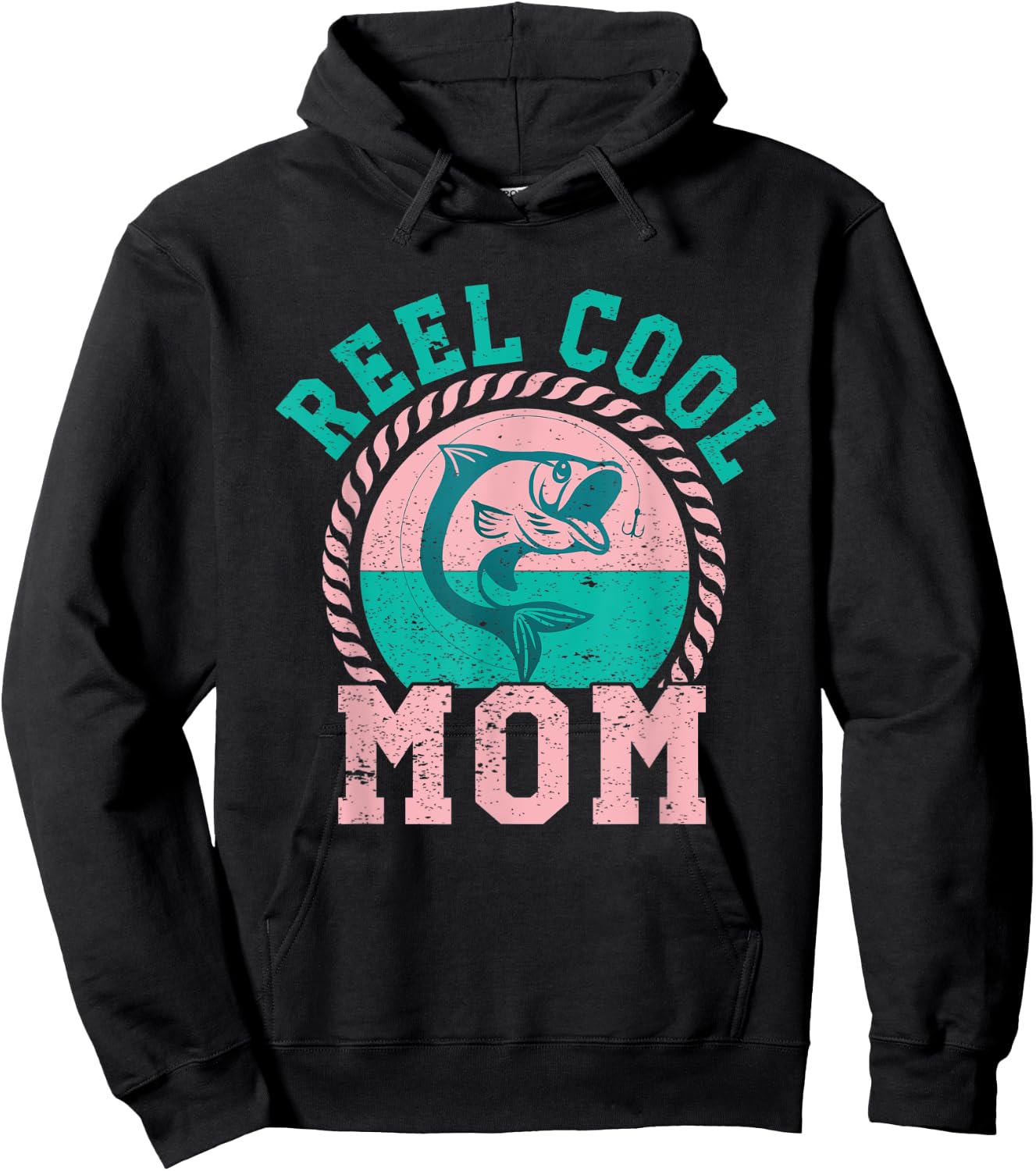 FISHING REEL COOL MOM Bass Lover Hoodie - Hoodie | Black