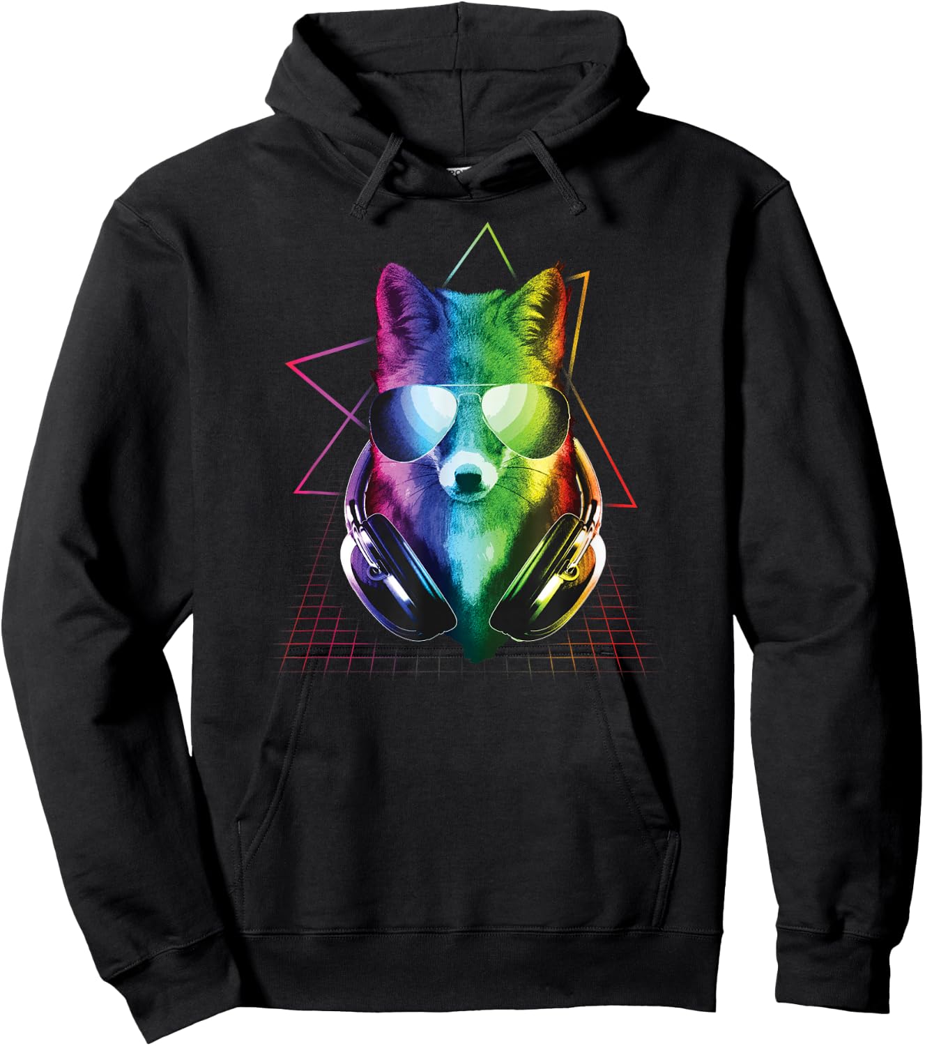 Fox Shirt, DJ Music Rave Shirt, Fox Art Hoodie - Hoodie | Black