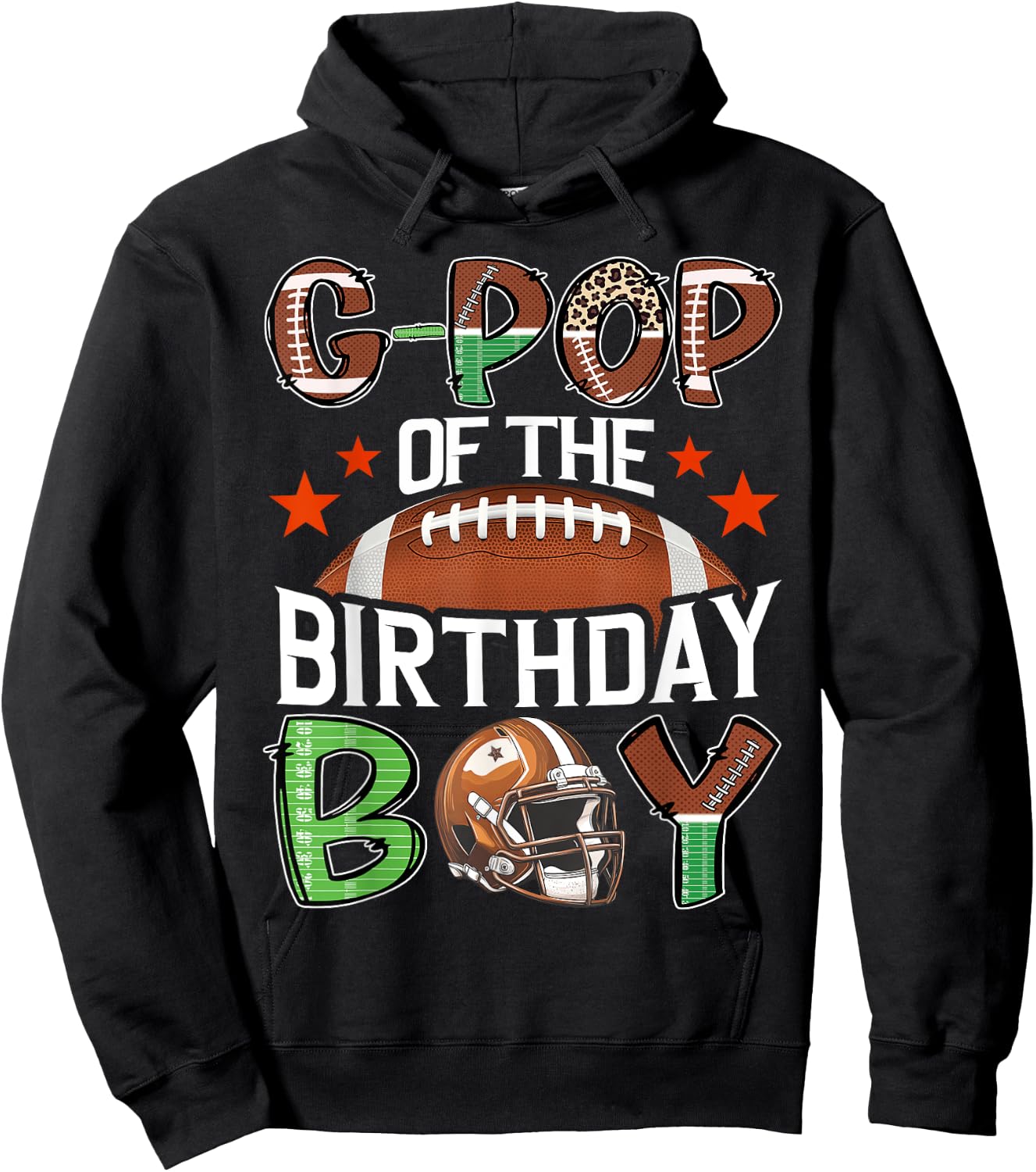 G-Pop Of The Birthday Boy Game Day Football Hoodie - Hoodie | Black