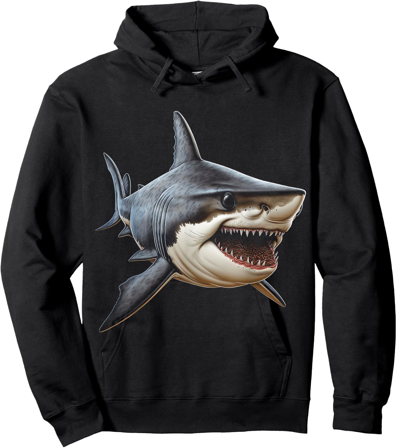 Shark Animal Motif Art Shark Hoodie - Hoodie | Black
