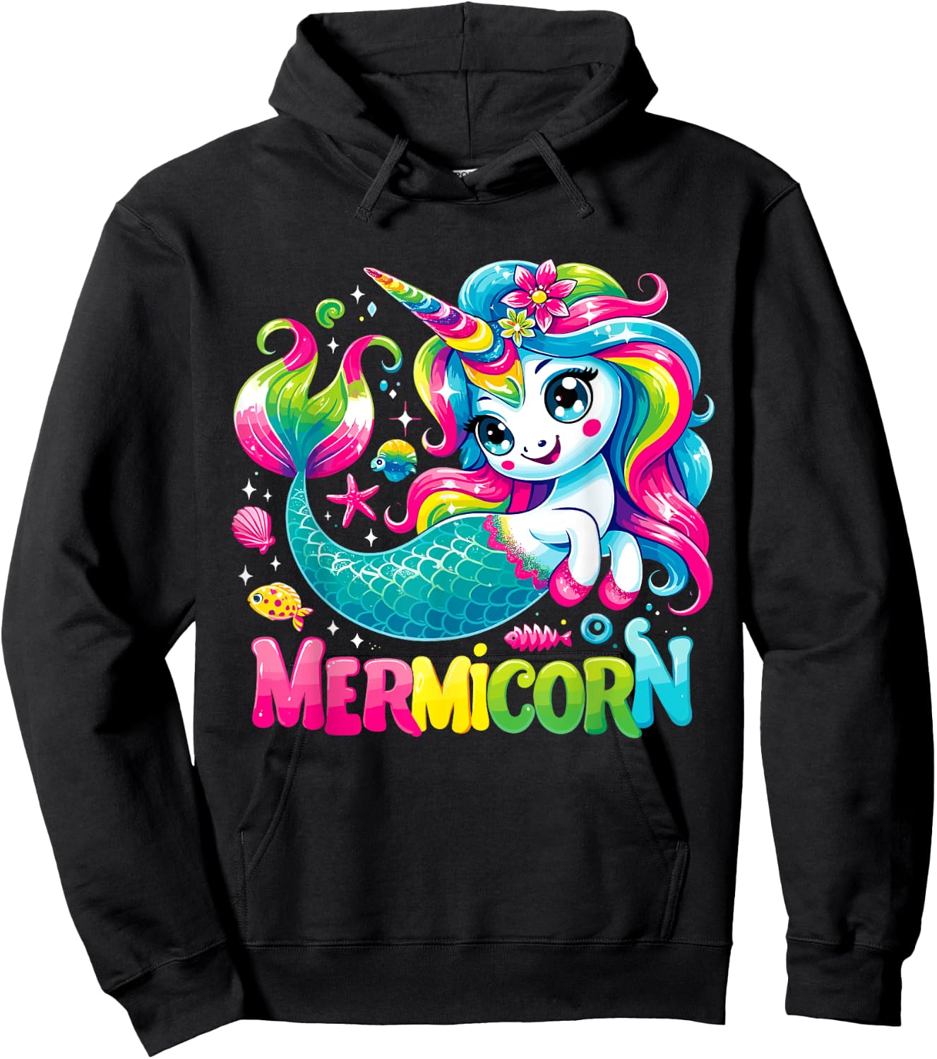 Unicorn Mermaid Mermicorn Hoodie - Hoodie | Black