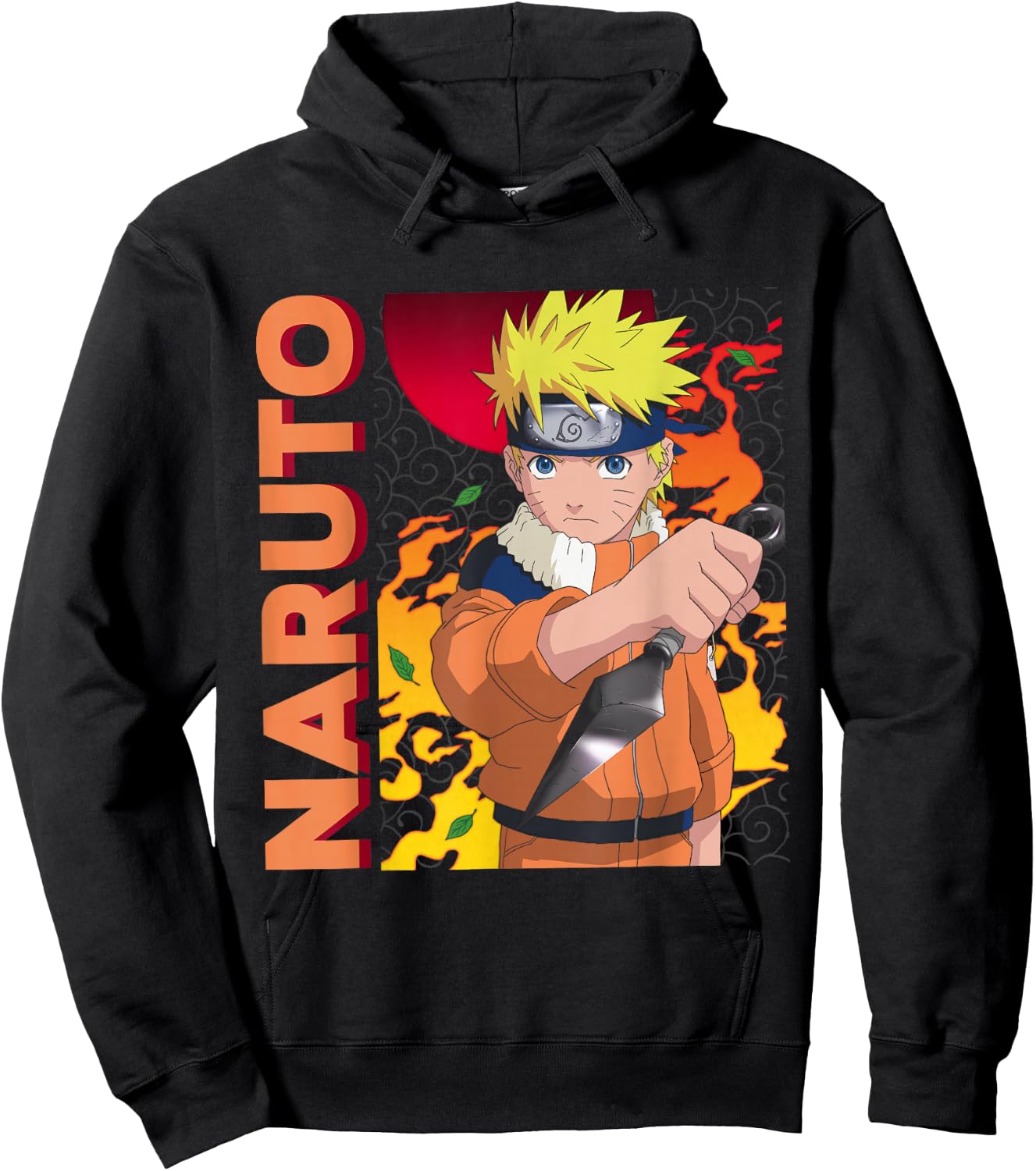 Naruto Main Character On Elemental Background Hoodie - Hoodie | Black
