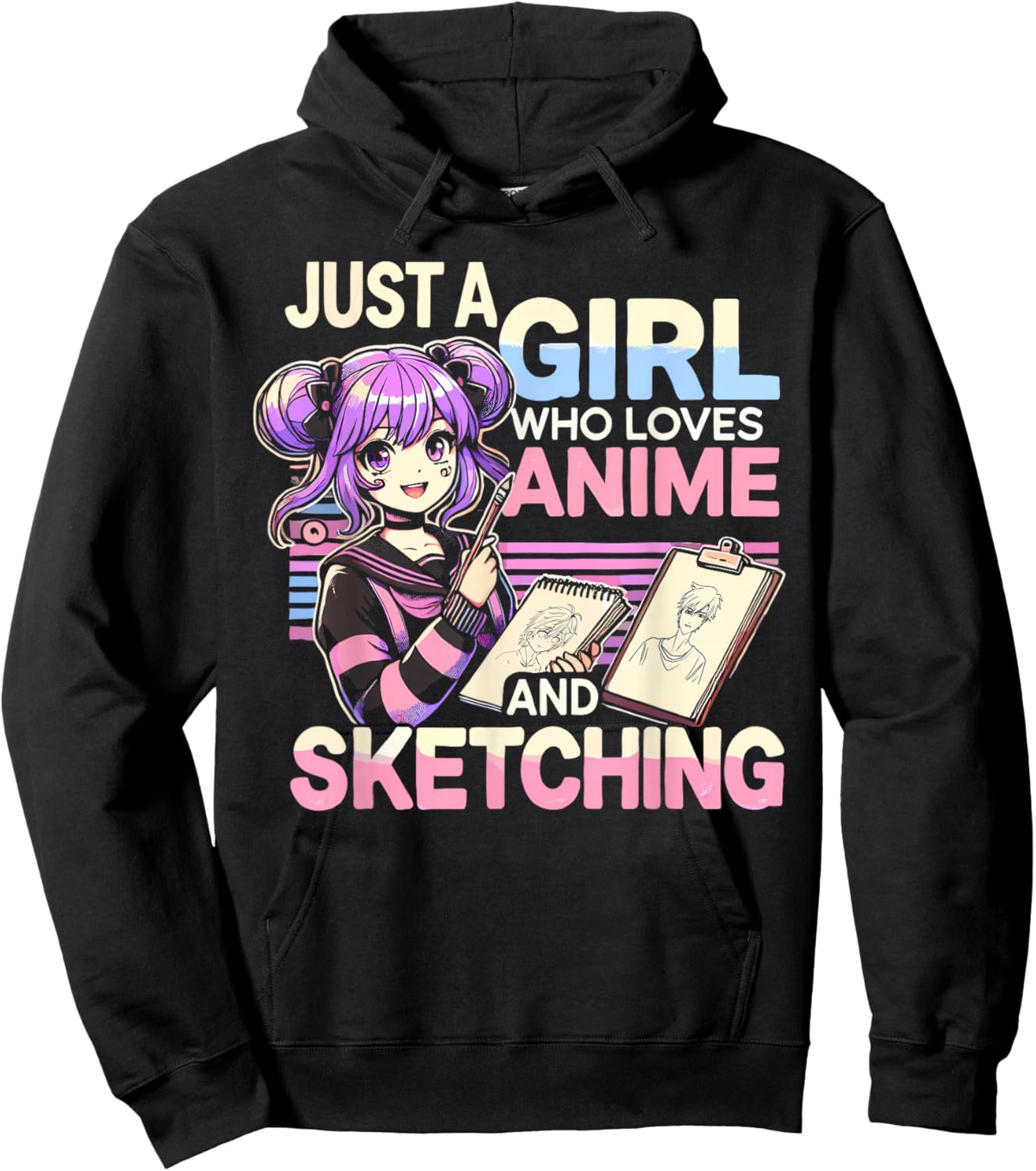 Just A Girl Who Loves Anime And Sketching, Otaku Anime Hoodie - Hoodie | Black