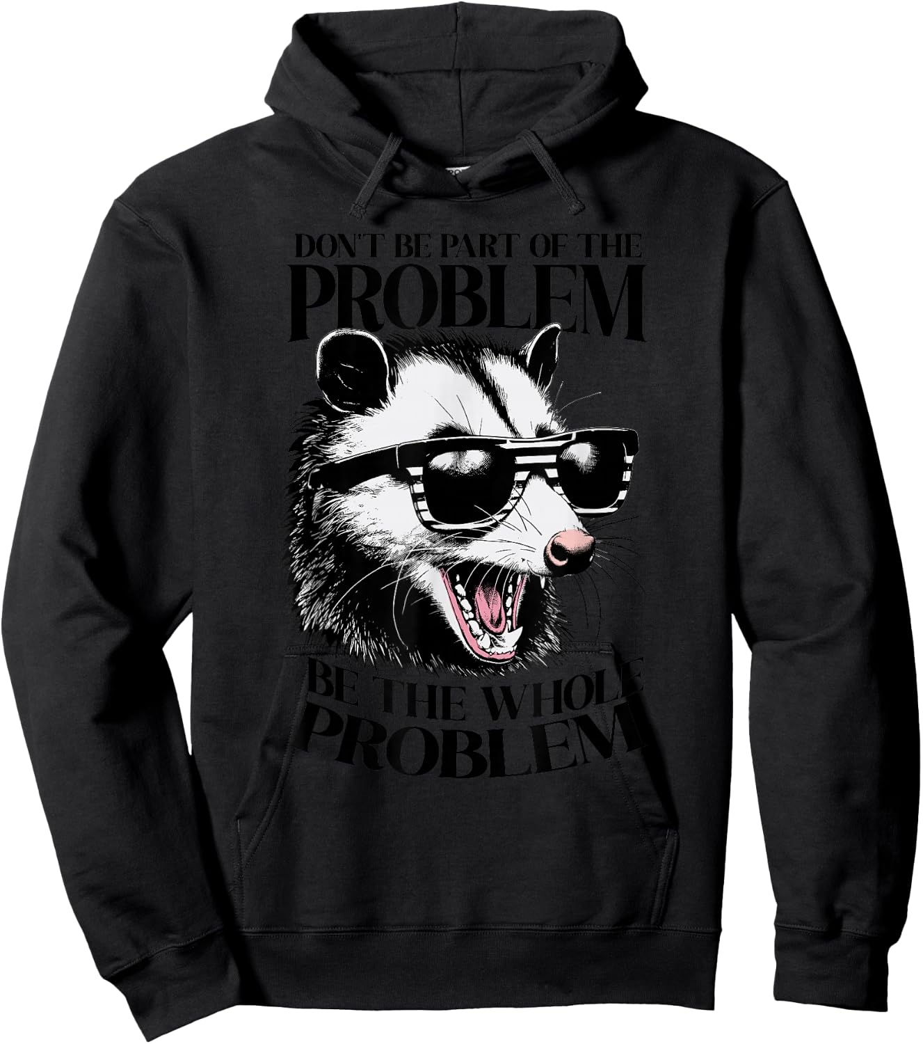 Don't Be Part Of The Problem Be The Whole Problem Opossum Hoodie - Hoodie | Black