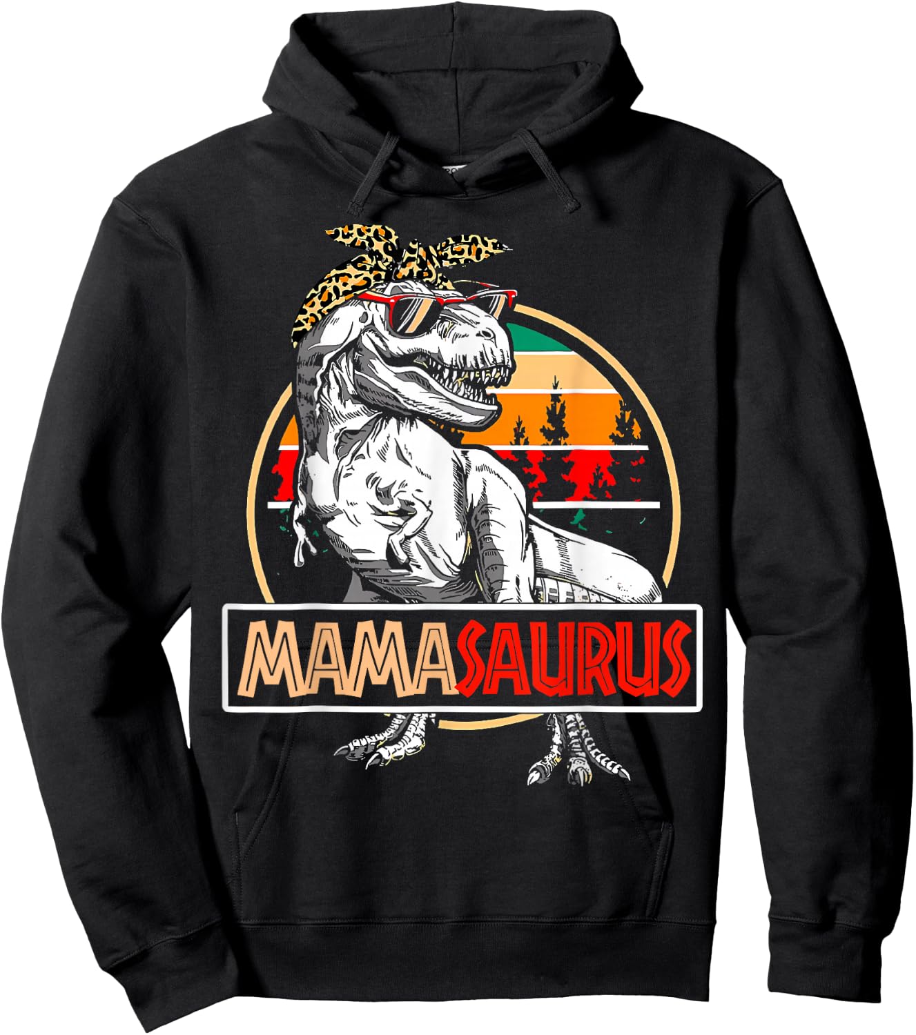 Mamasaurus T-Rex Dinosaur Mama Gifts For Mom Mothers Day Hoodie - Hoodie | Black