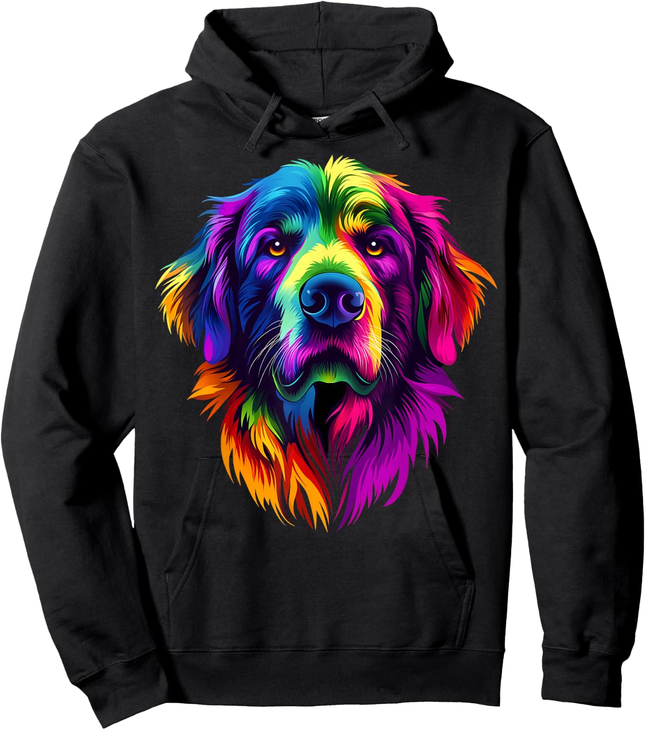 Colorful Great Pyrenees Face Cute Dog Lover Men Women Black Hoodie - Hoodie | Black