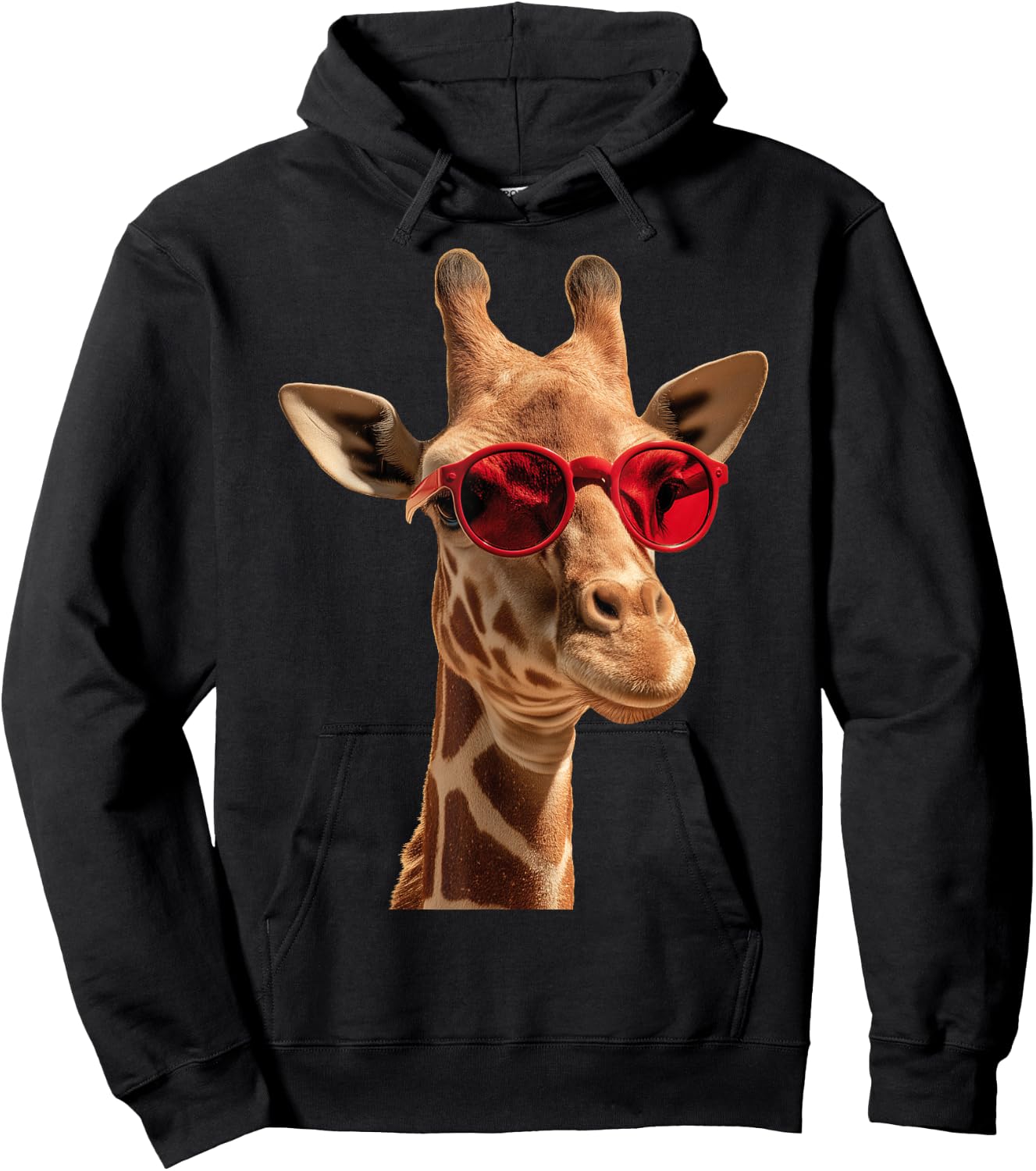 Giraffe Wearing Sunglasses Funny Graphic Hoodie - Hoodie | Black