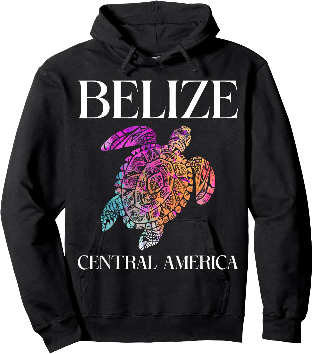 Belize Sea Turtle Central America Vacation Souvenir Hoodie - Hoodie | Black