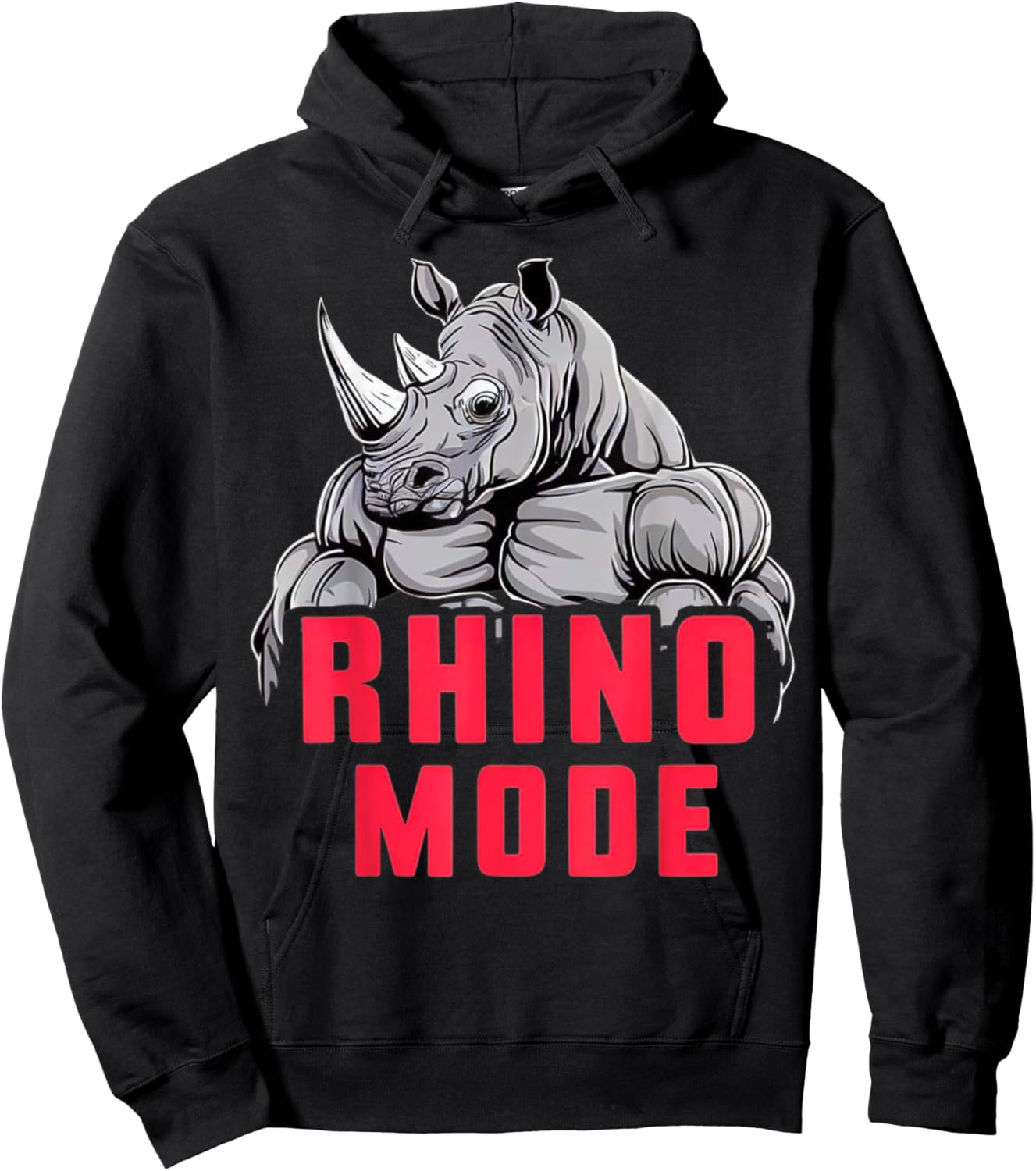 Funny Bodybuilding Rhino Mode Workout Fitness Gym Motivation Hoodie - Hoodie | Black